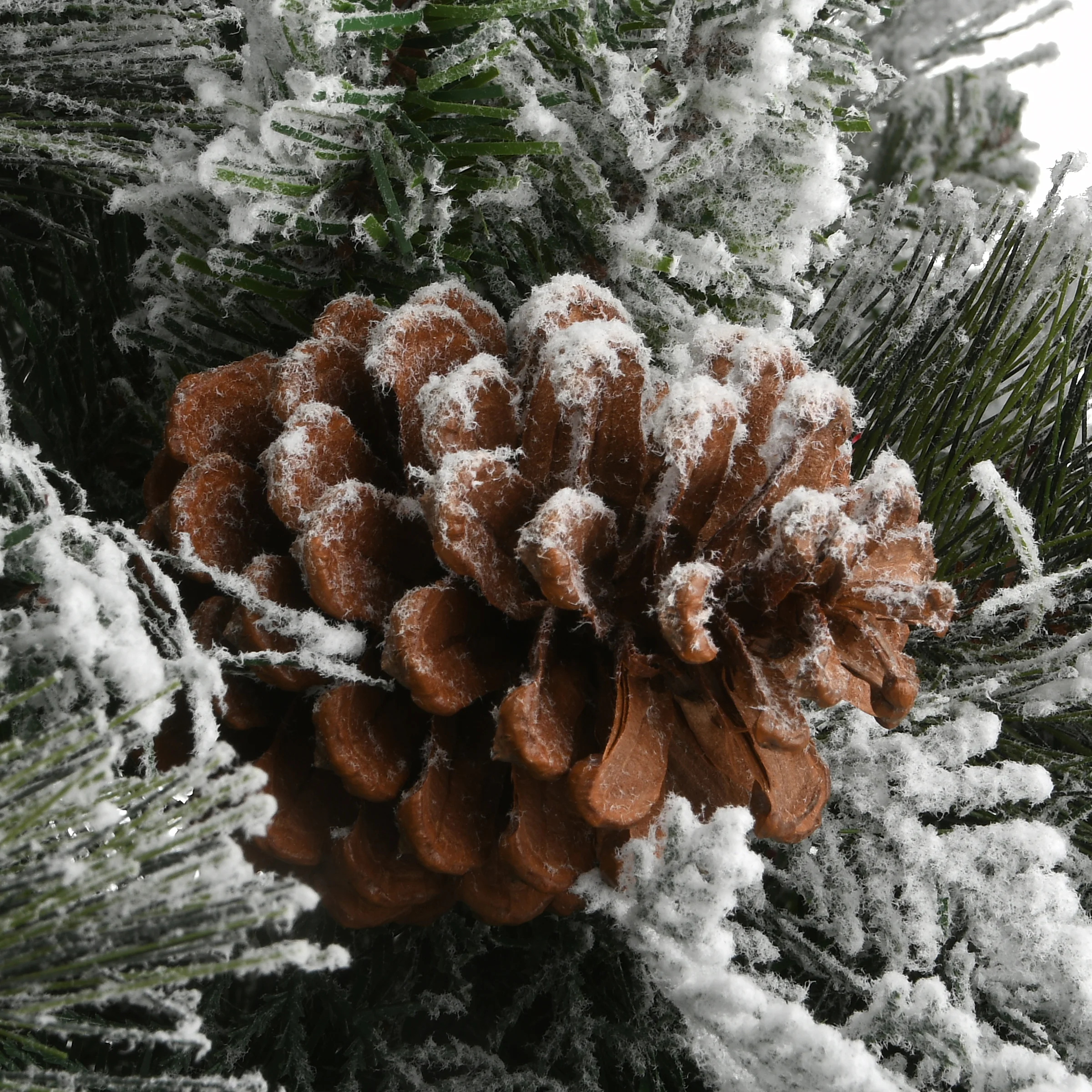22 in. Pre-Lit Snowy Bedford Urn Filler with LED Lights - Image 3
