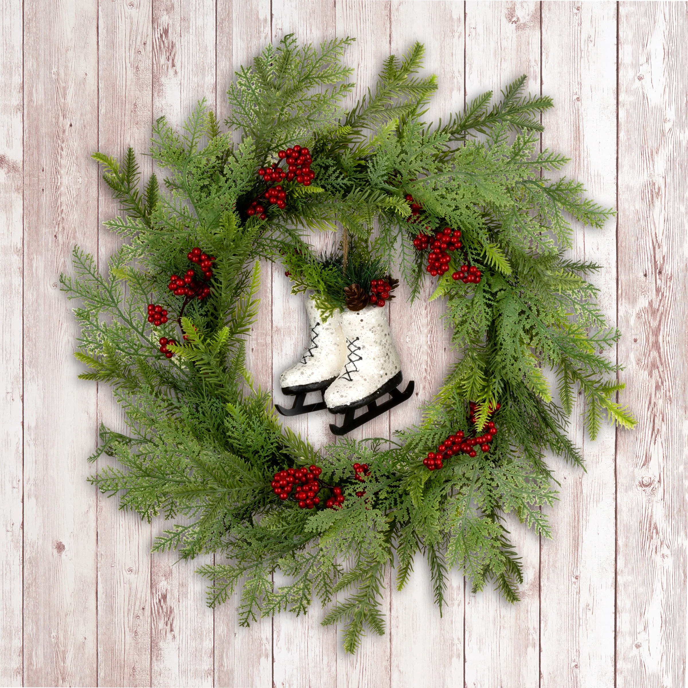 22 in. Winter Skates Wreath - Image 4
