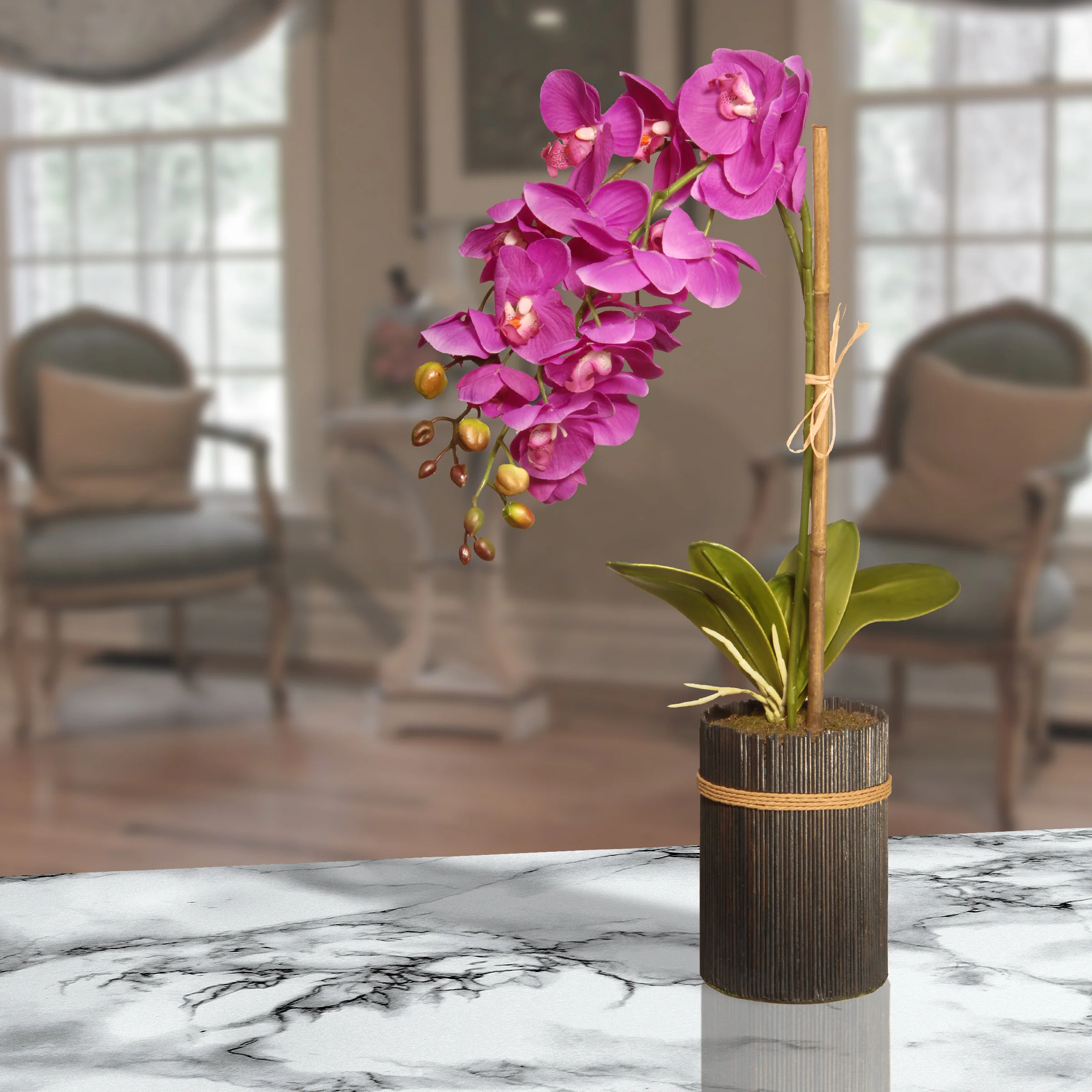 23" Potted Purple Orchid - Image 2