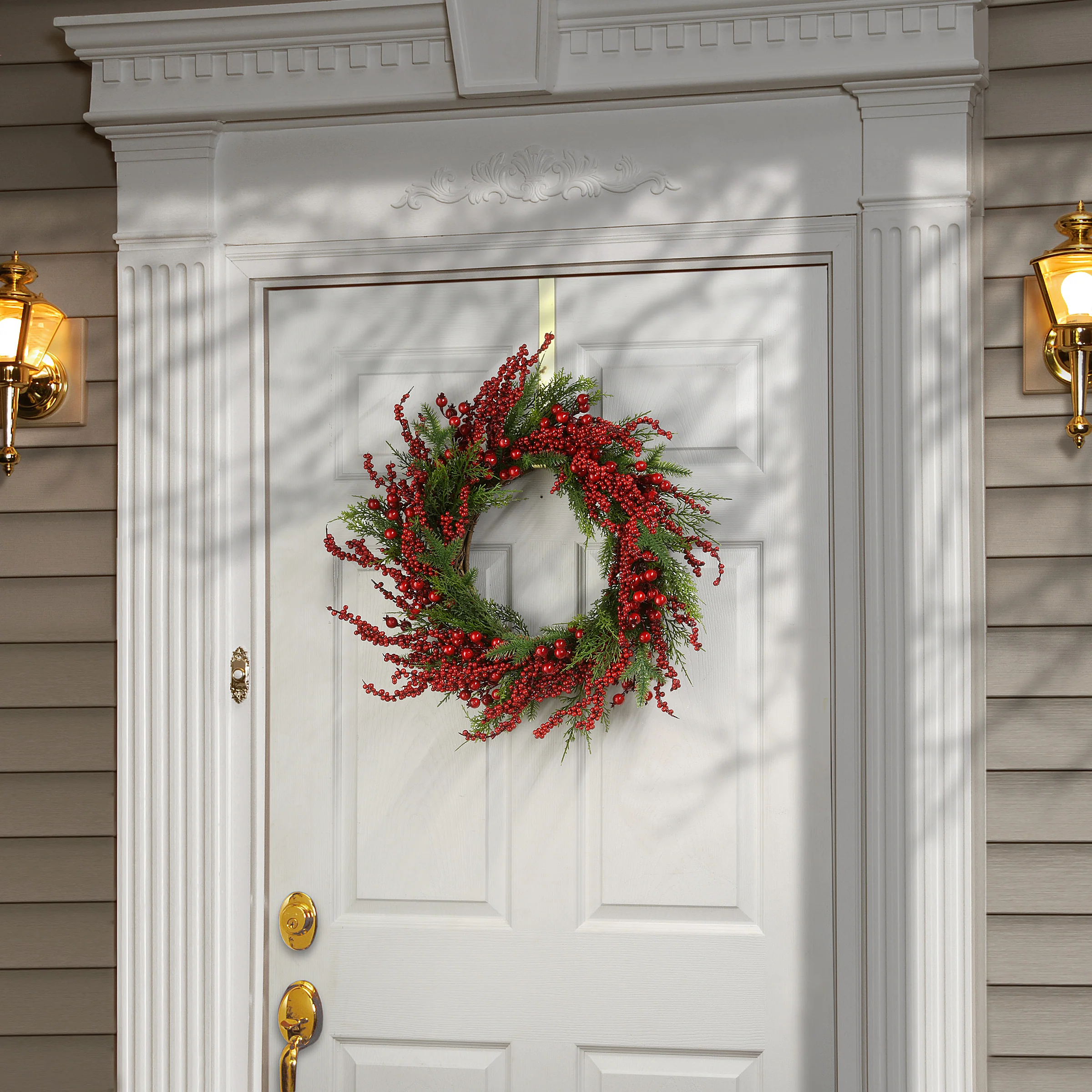 24 in. Cedar and Berry Wreath - Image 2