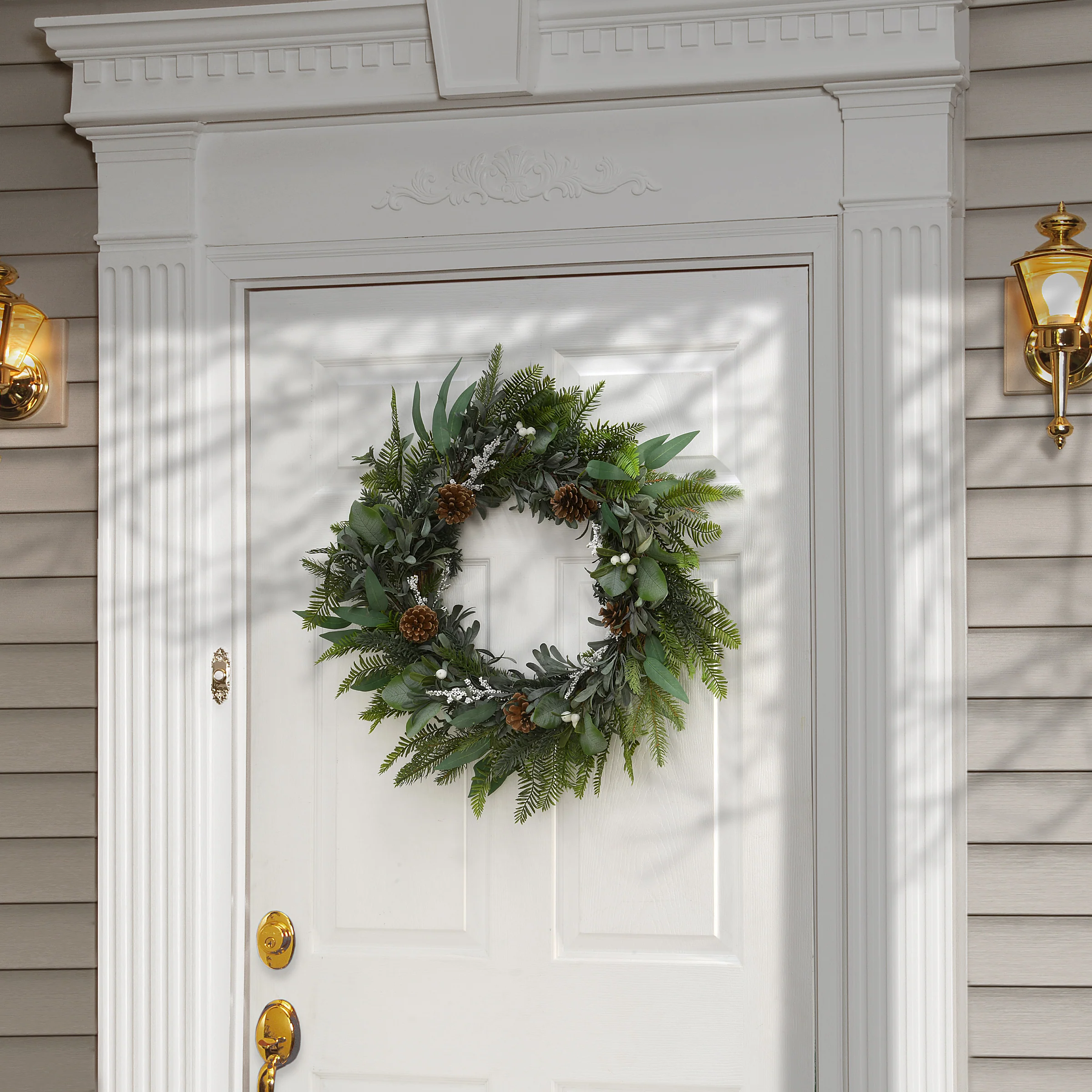 24 in. Mixed Leaf Christmas Wreath - Image 2