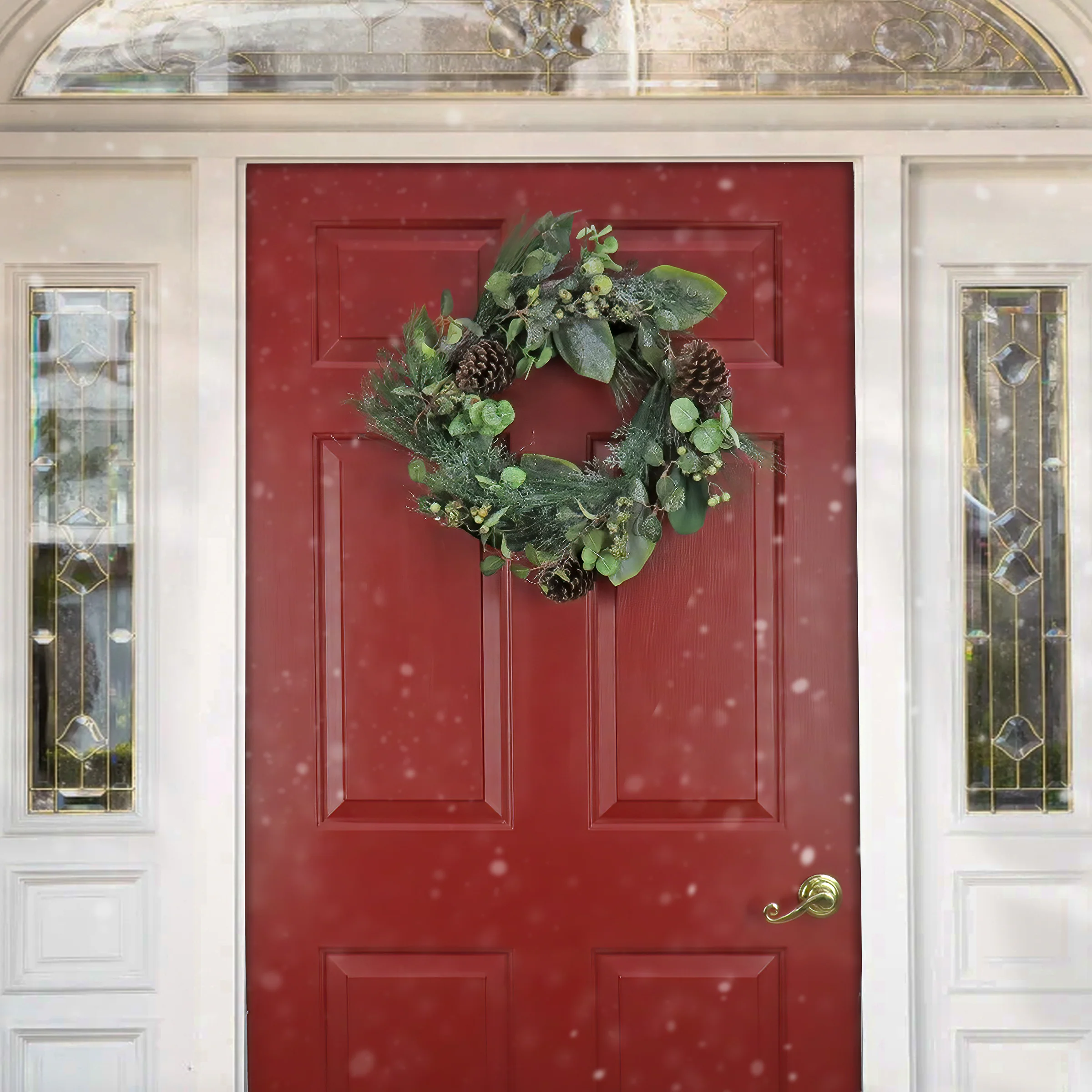 24 in. Pine Berry Cone Plastic Wreath - Image 2