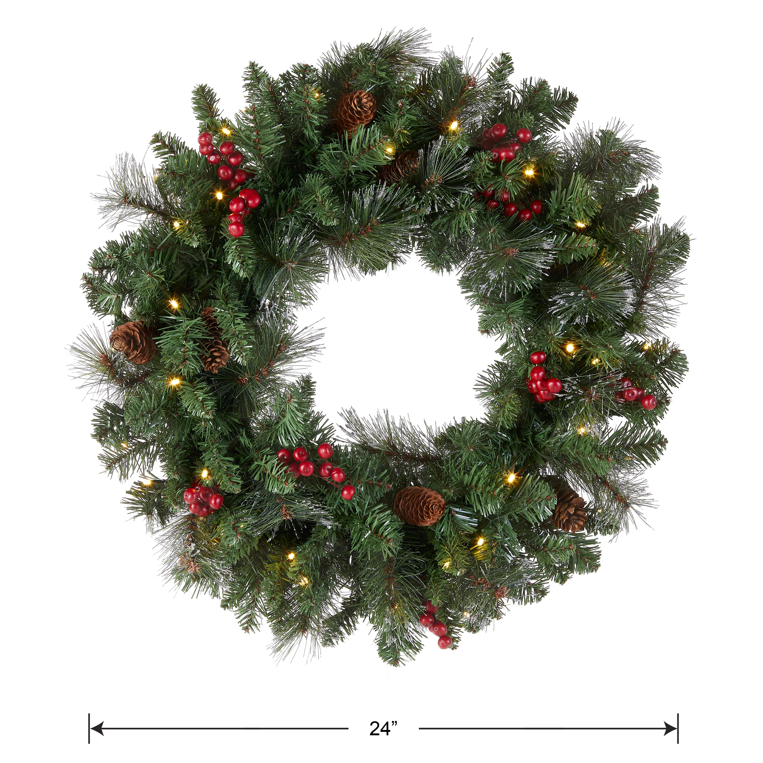 24 in. Pre-Lit Crestwood Spruce Wreath with Infinity Lights - Image 5