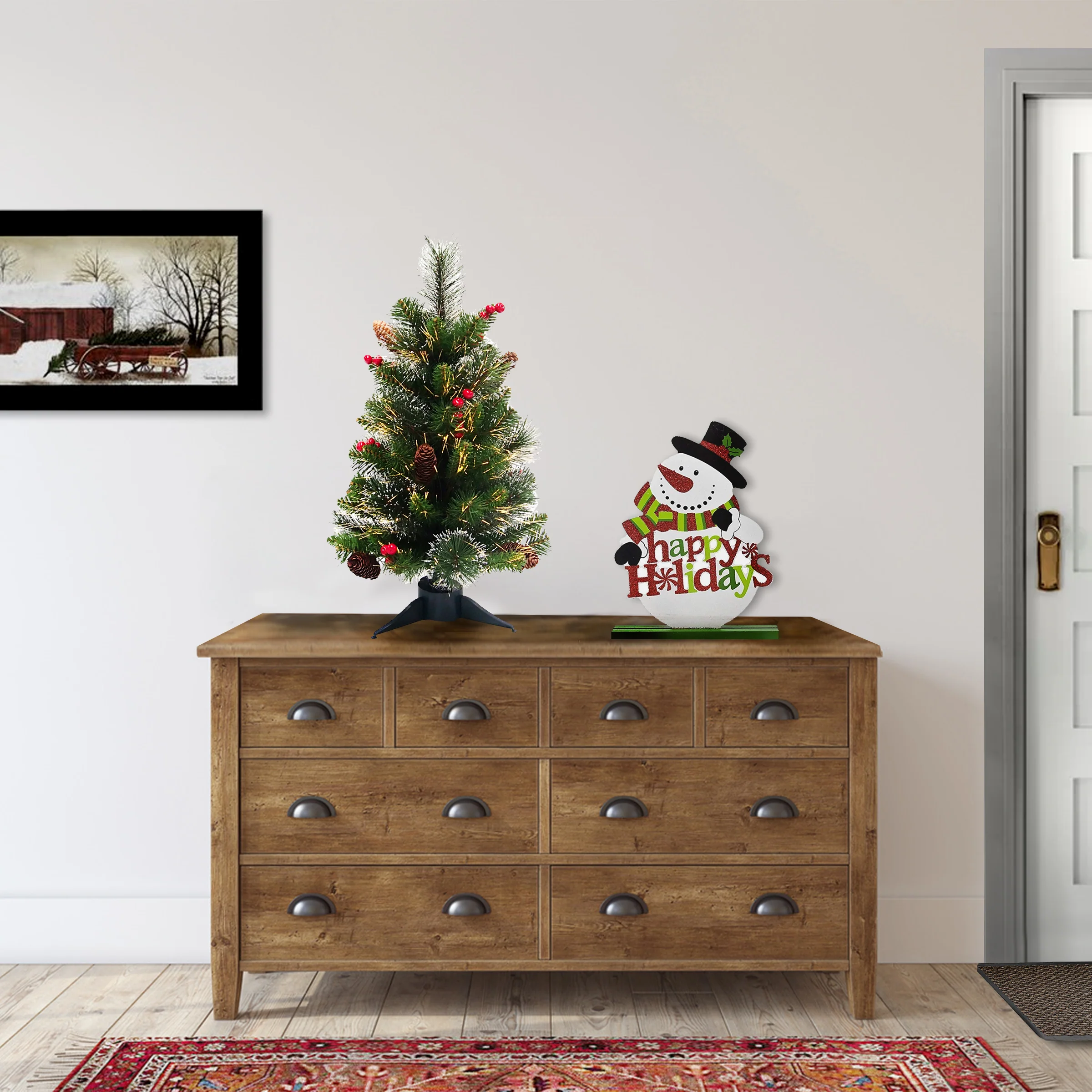 24 in.Pre-Lit Fiber Optic Crestwood Tree - Image 2
