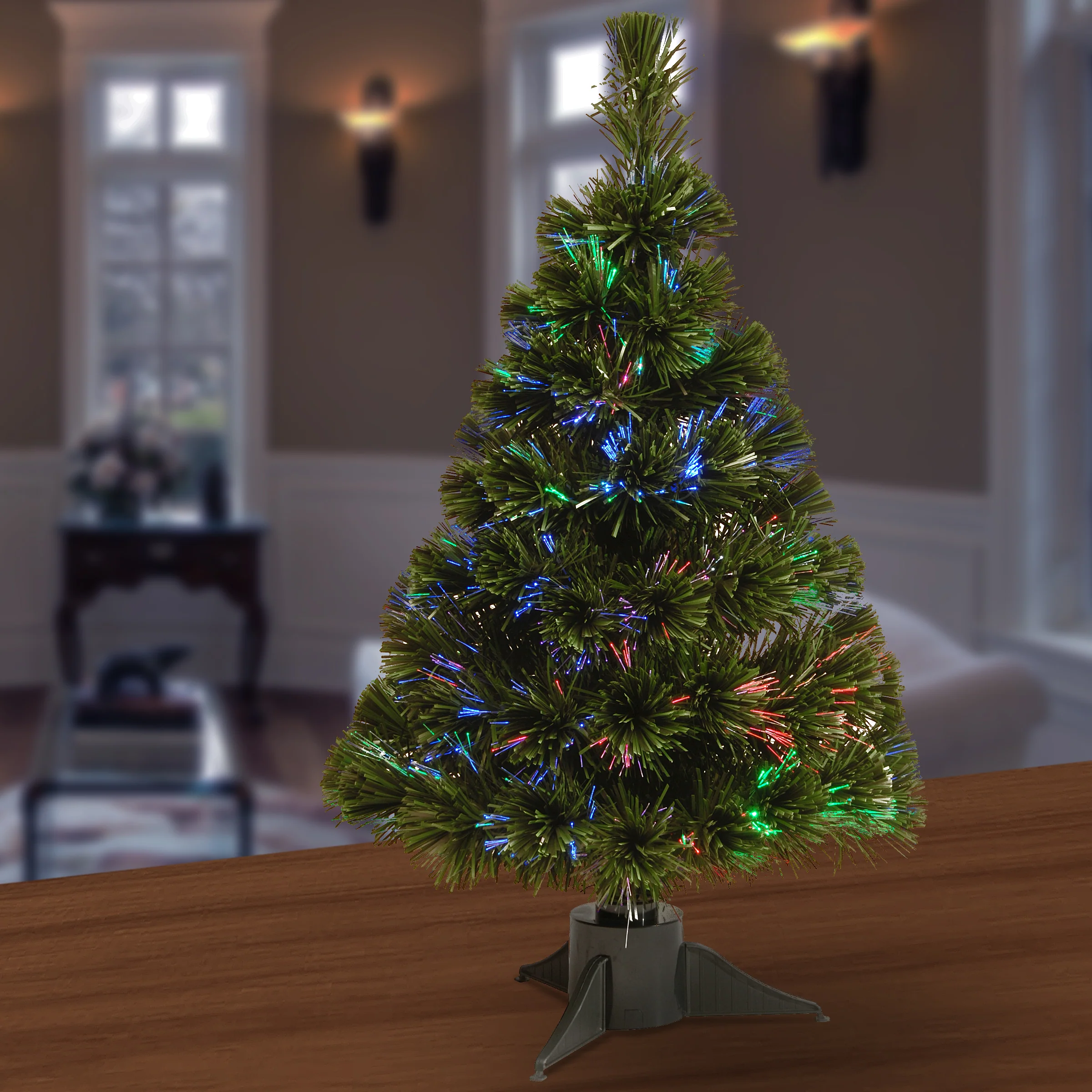 24 in. Pre-Lit Fiber Optic Ice Tree - Image 2
