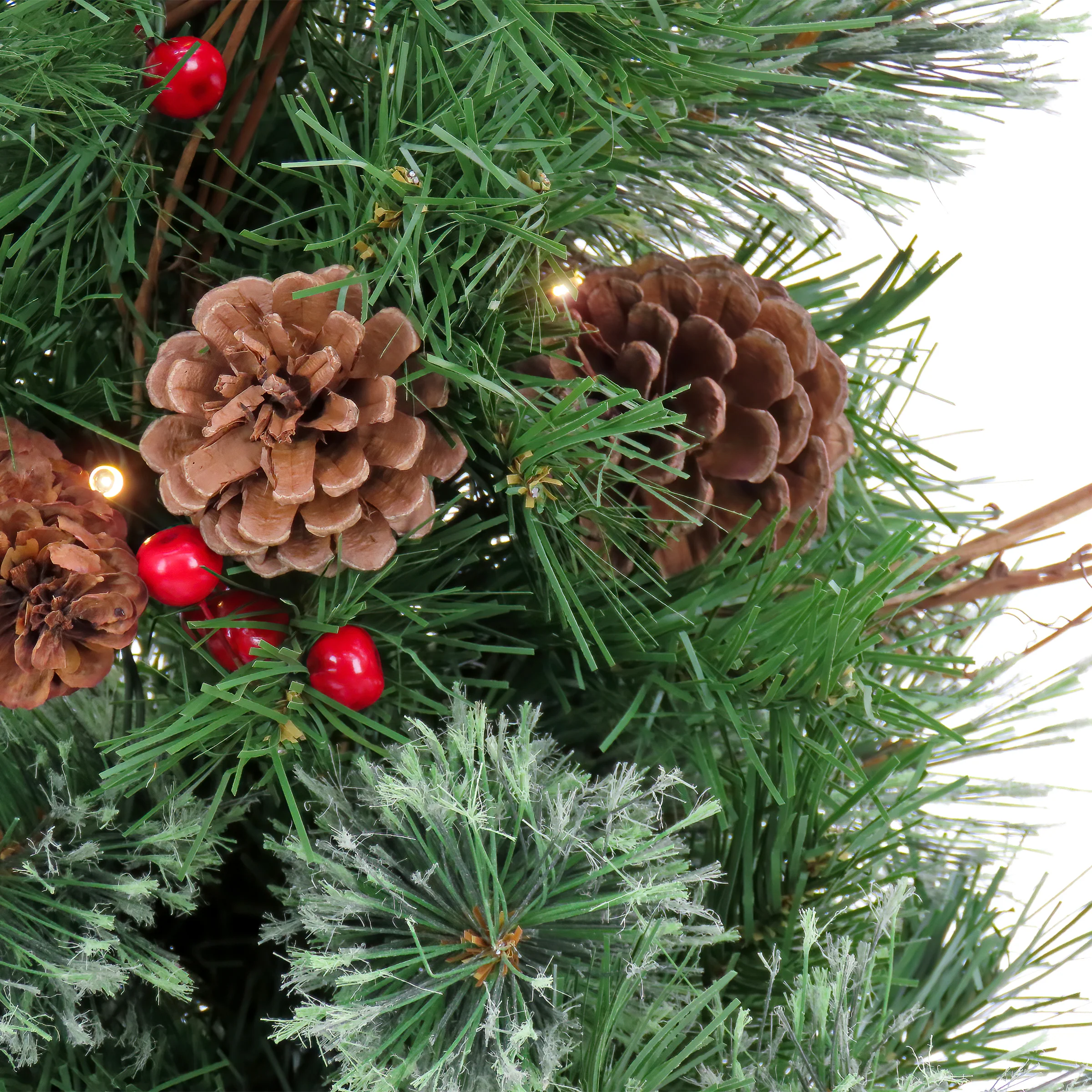24 in. Pre-Lit Glistening Pine Tree with Warm White LED Lights - Image 3