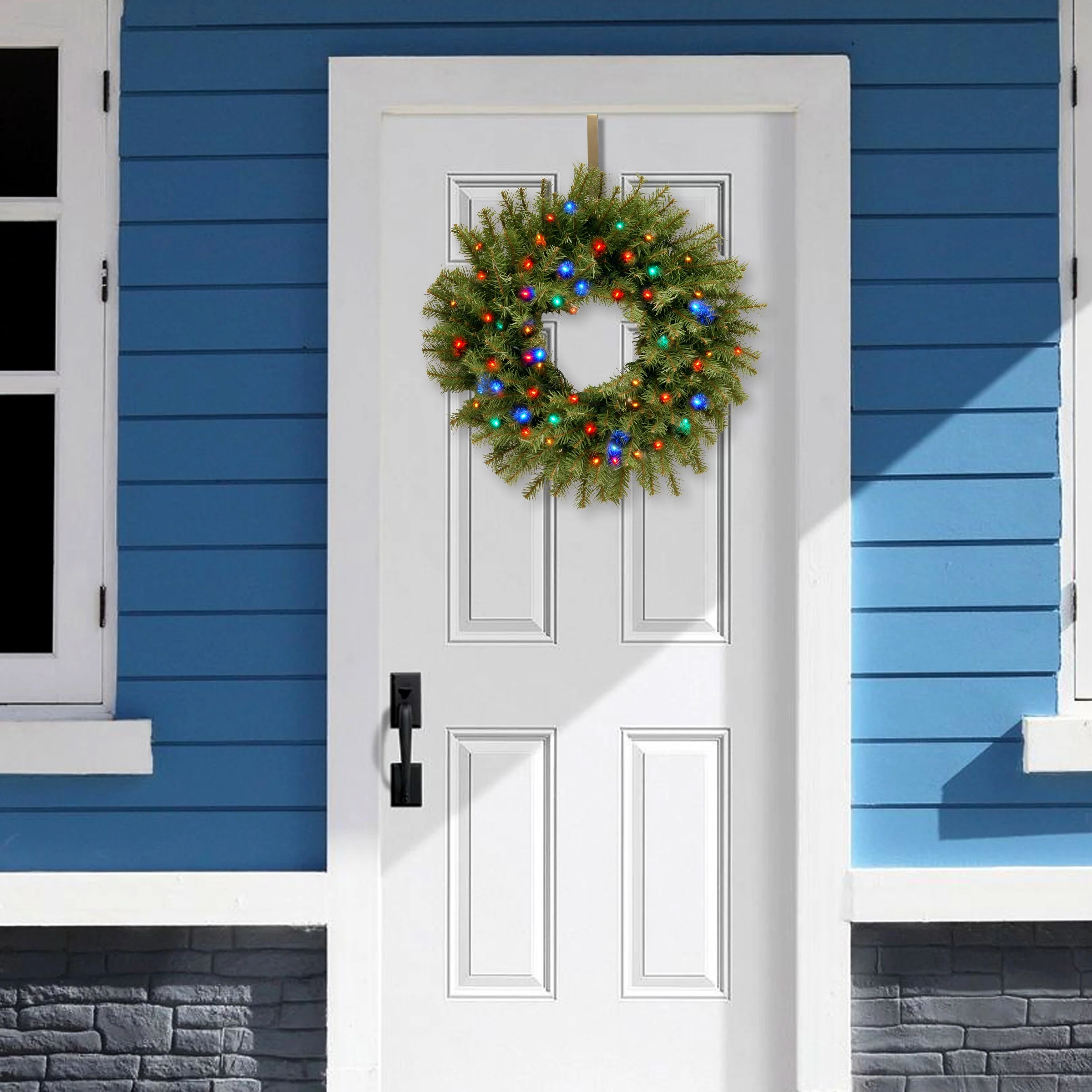 24 in. Pre-Lit Norwood Fir Wreath with Multicolor LED Lights - Image 4