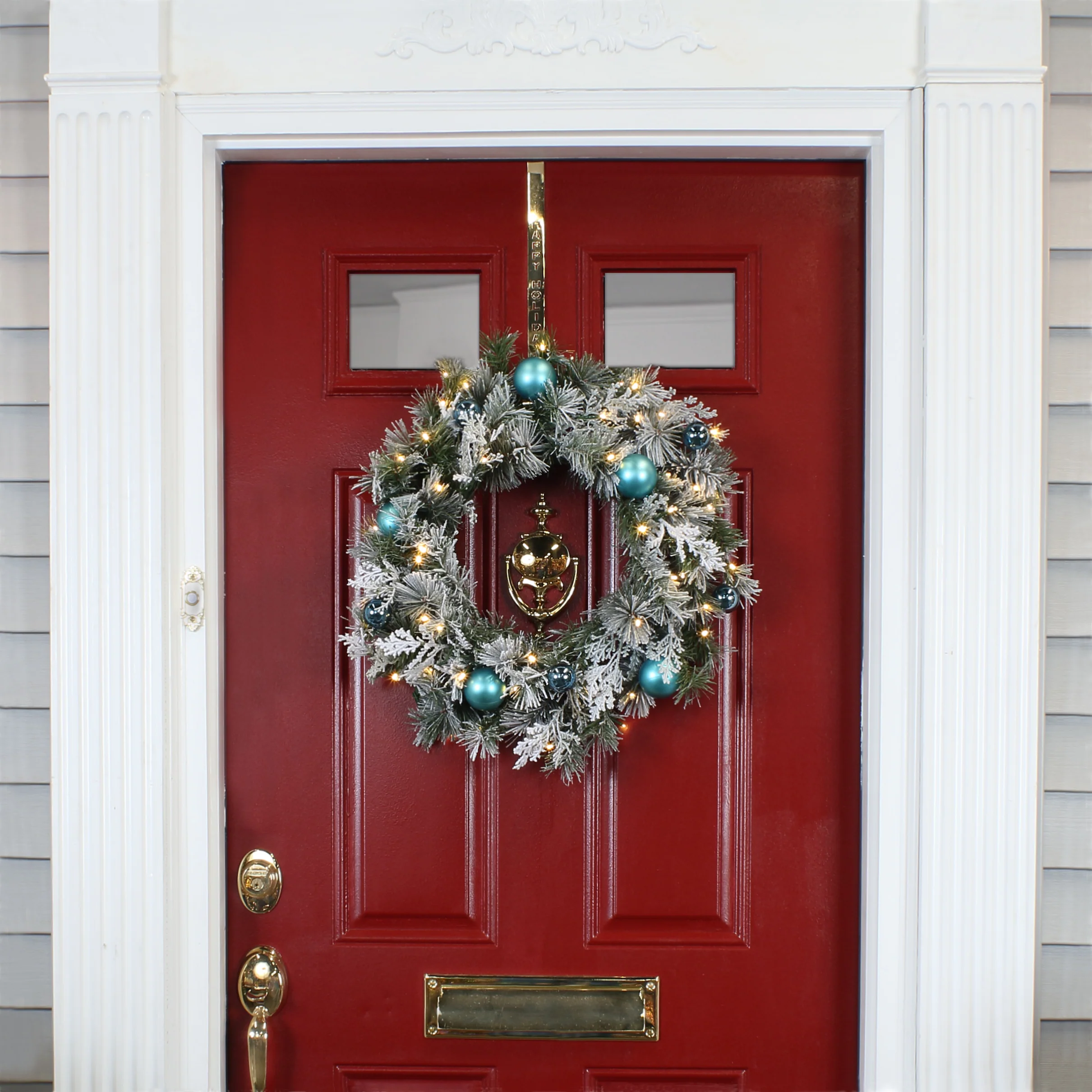 24 in. Pre-Lit Tinkham Pine Wreath with LED Lights - Image 2