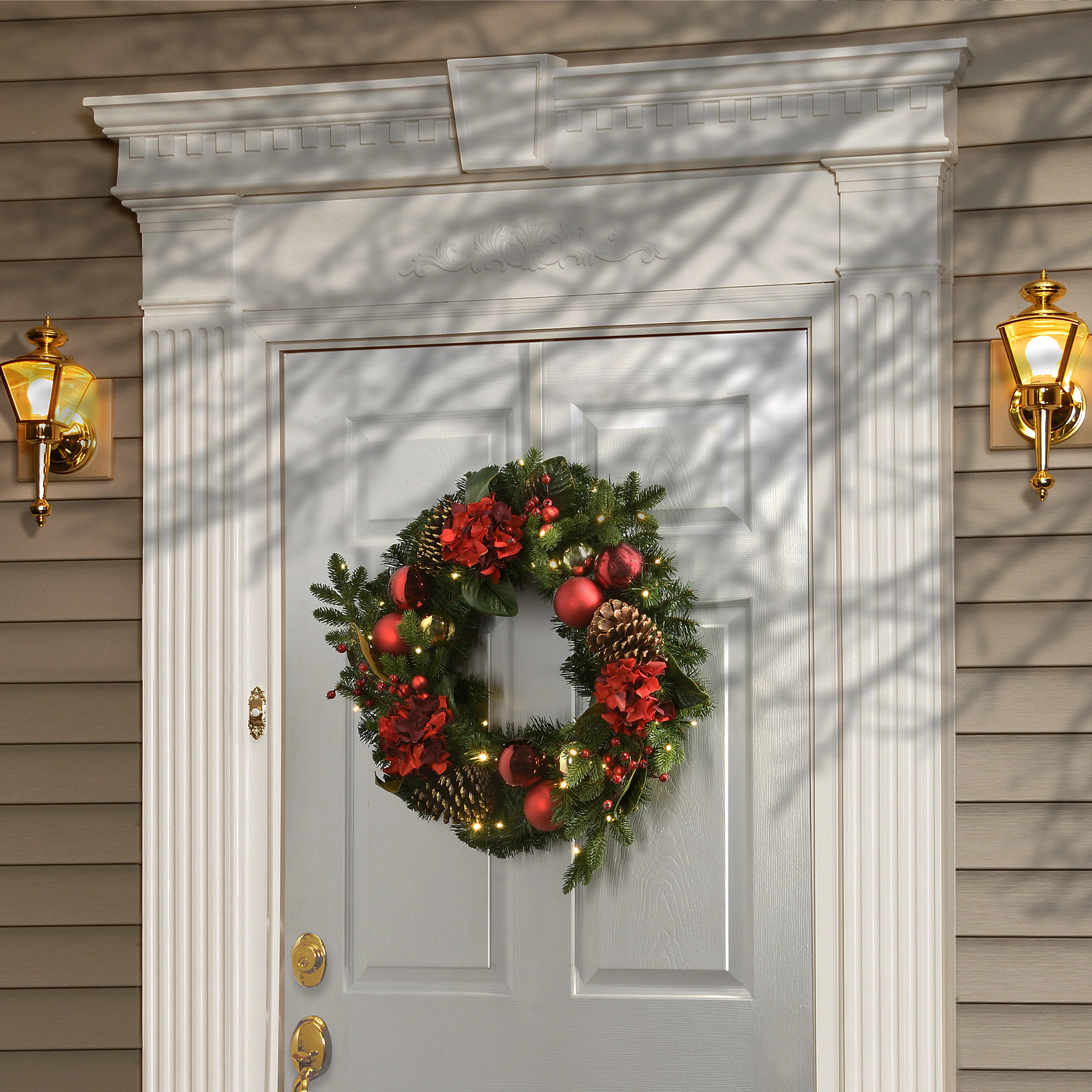24 in. Pre-Lit Vienna Waltz Decorated Wreath with LED Lights - Image 2