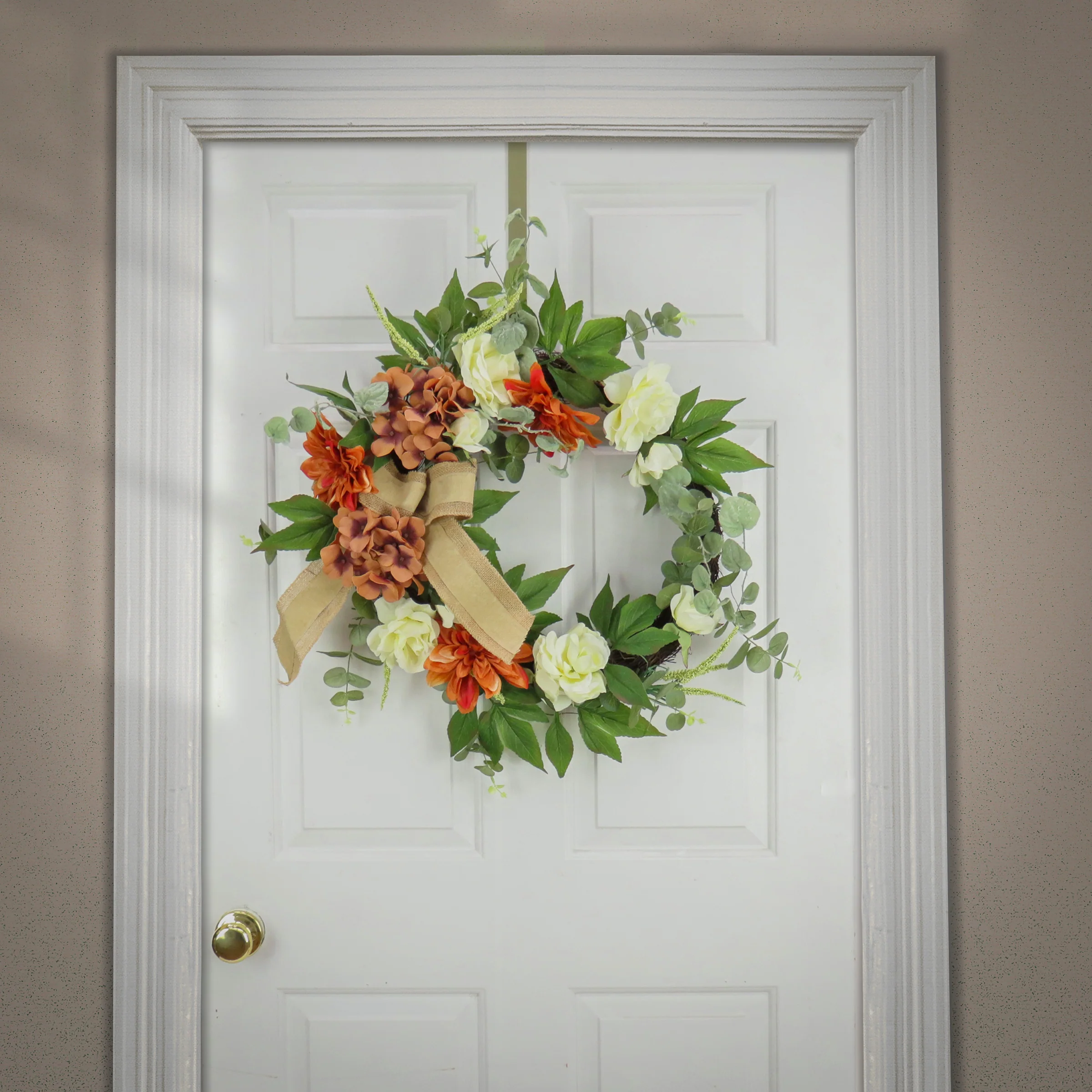 24 in. Fall Wreath with Hydrangea and Rose - Image 2