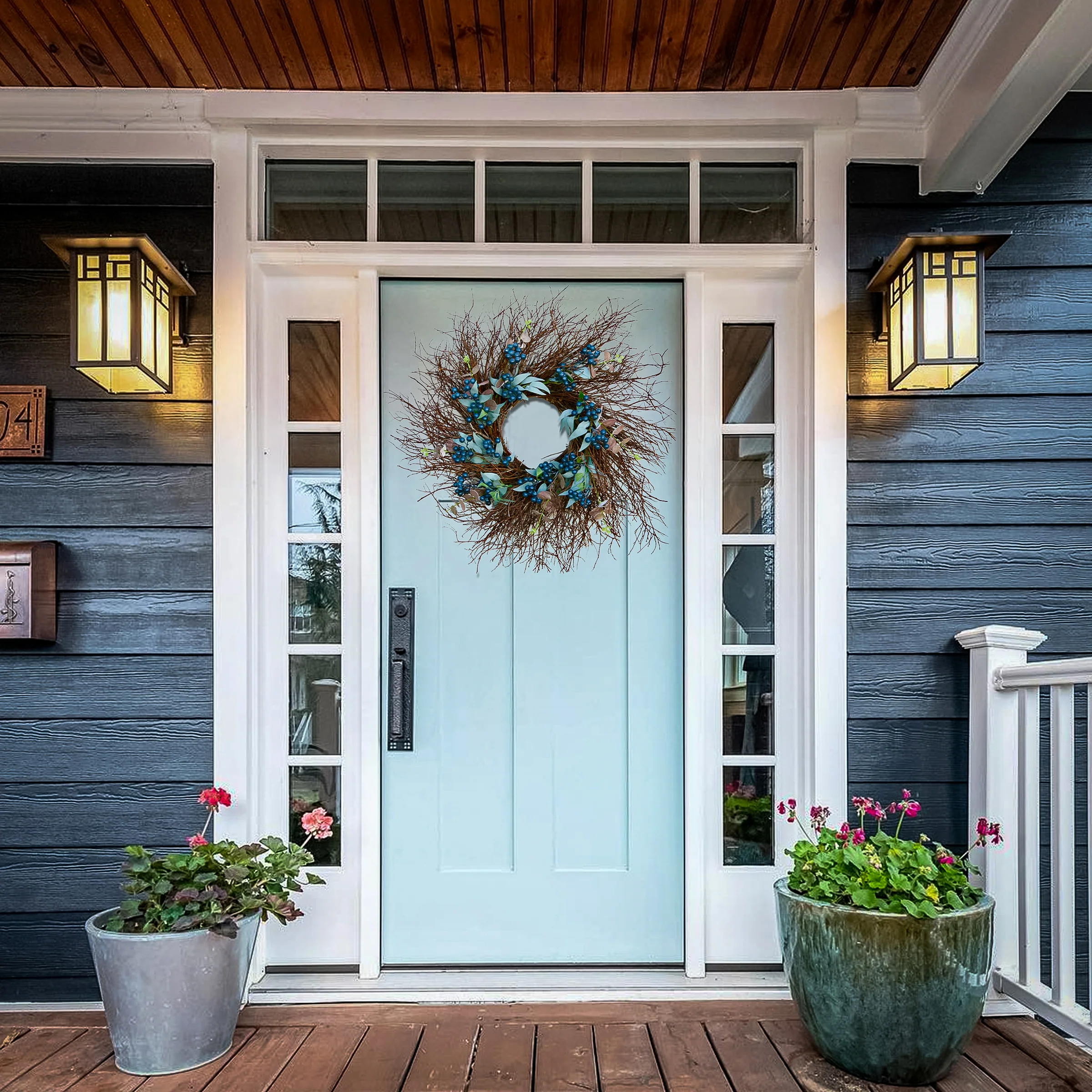 24 in. Spring Blueberry Twig Wreath - Image 2