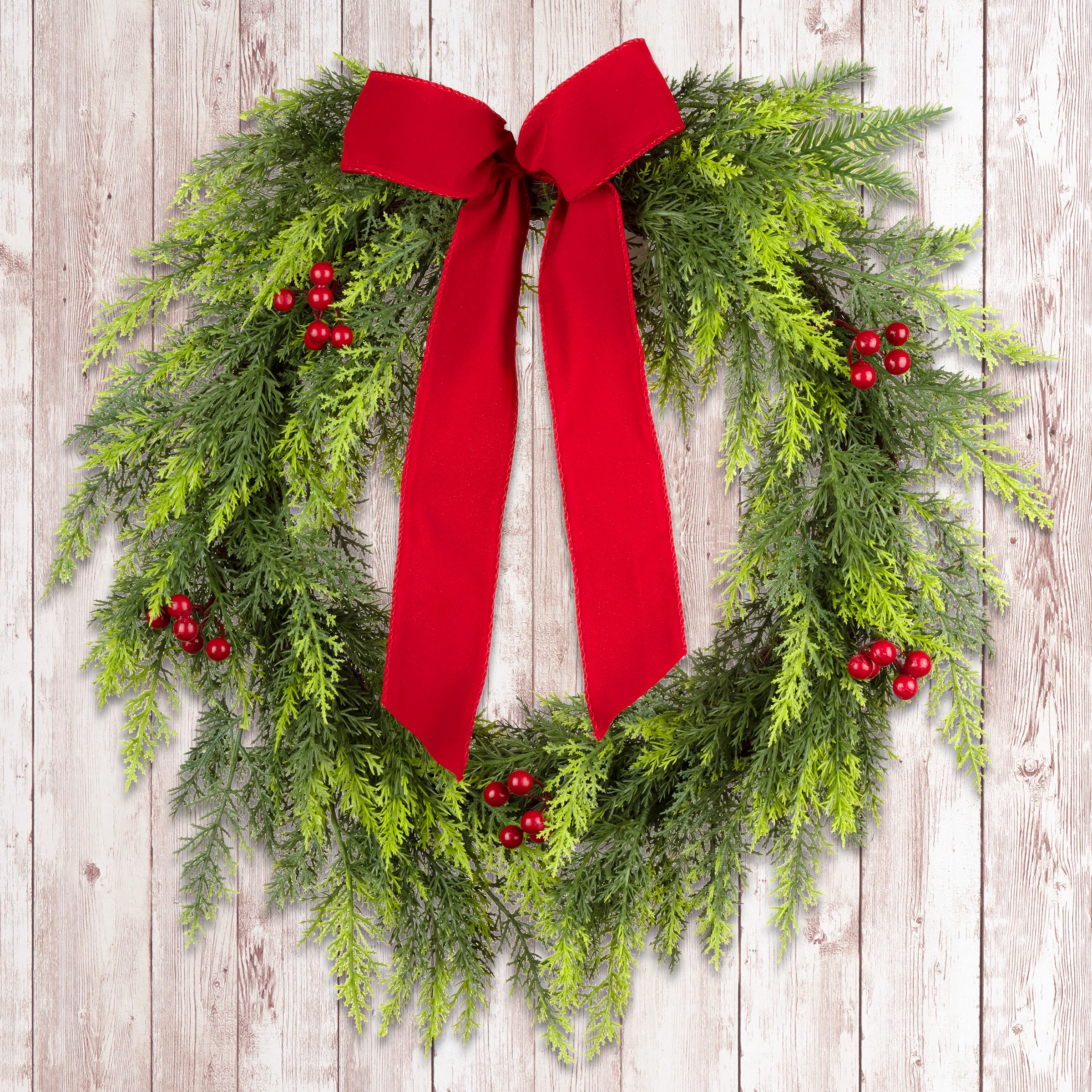 24 in. Christmas Classic Wreath - Image 6
