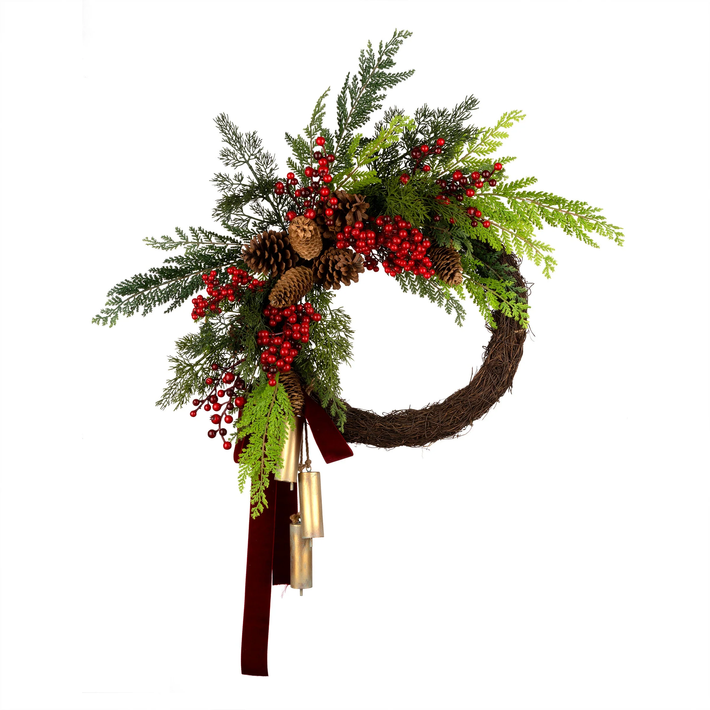 24 in. Christmas Joy Chimes Wreath - Image 3