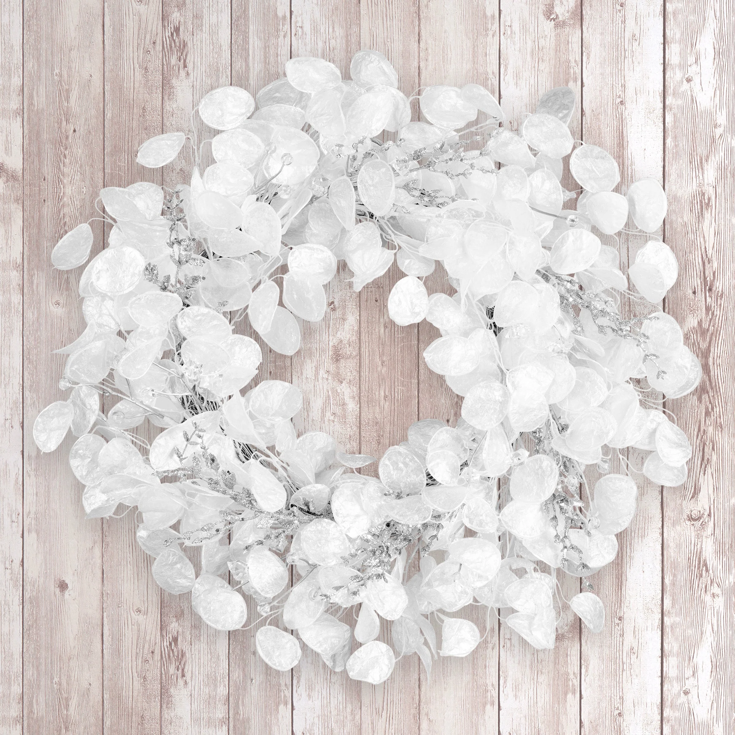 24 in. Winter Frost White Wreath - Image 2