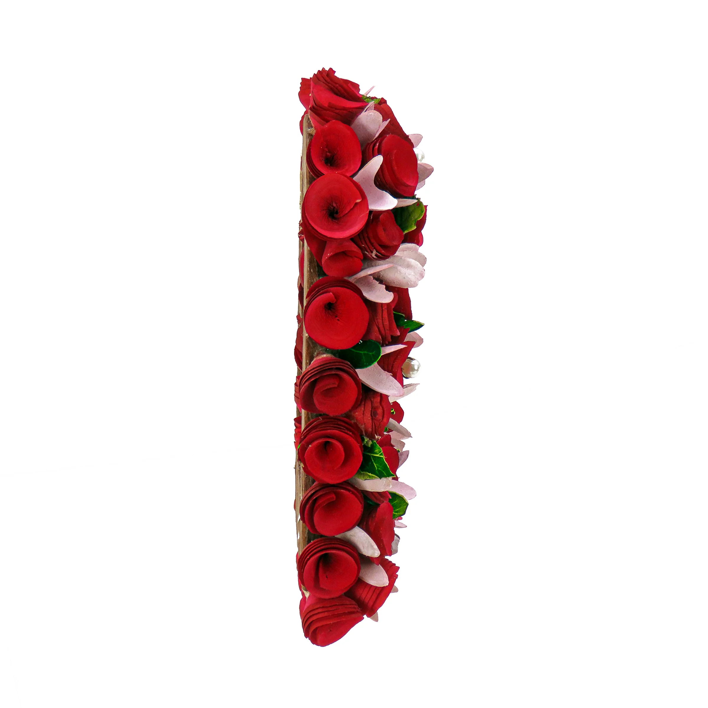 Artificial Valentine's Heart Wreath, Decorated with Red and Pink Roses, Valentine's Day Collection, 25 Inches - Image 4