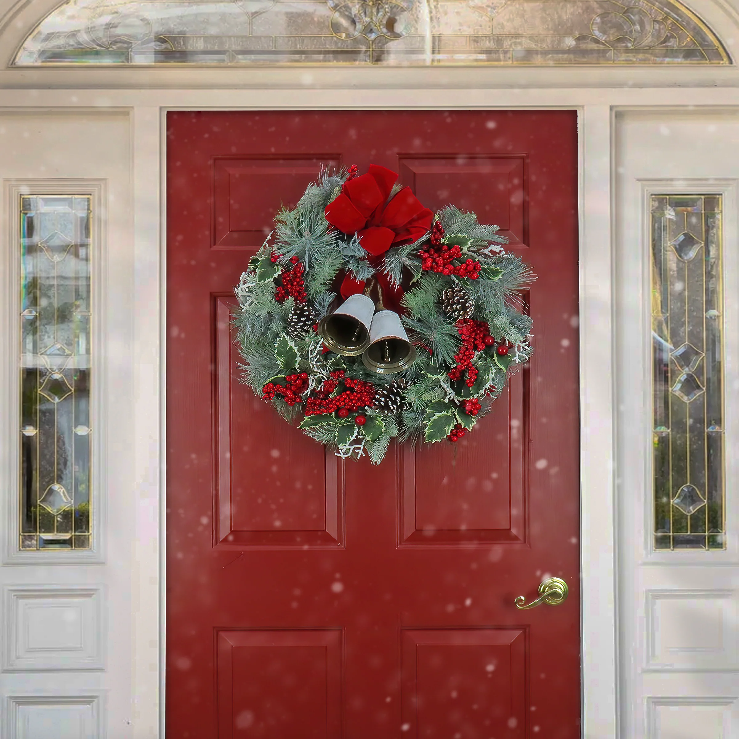26 in. Berry Pine Plastic Wreath - Image 2