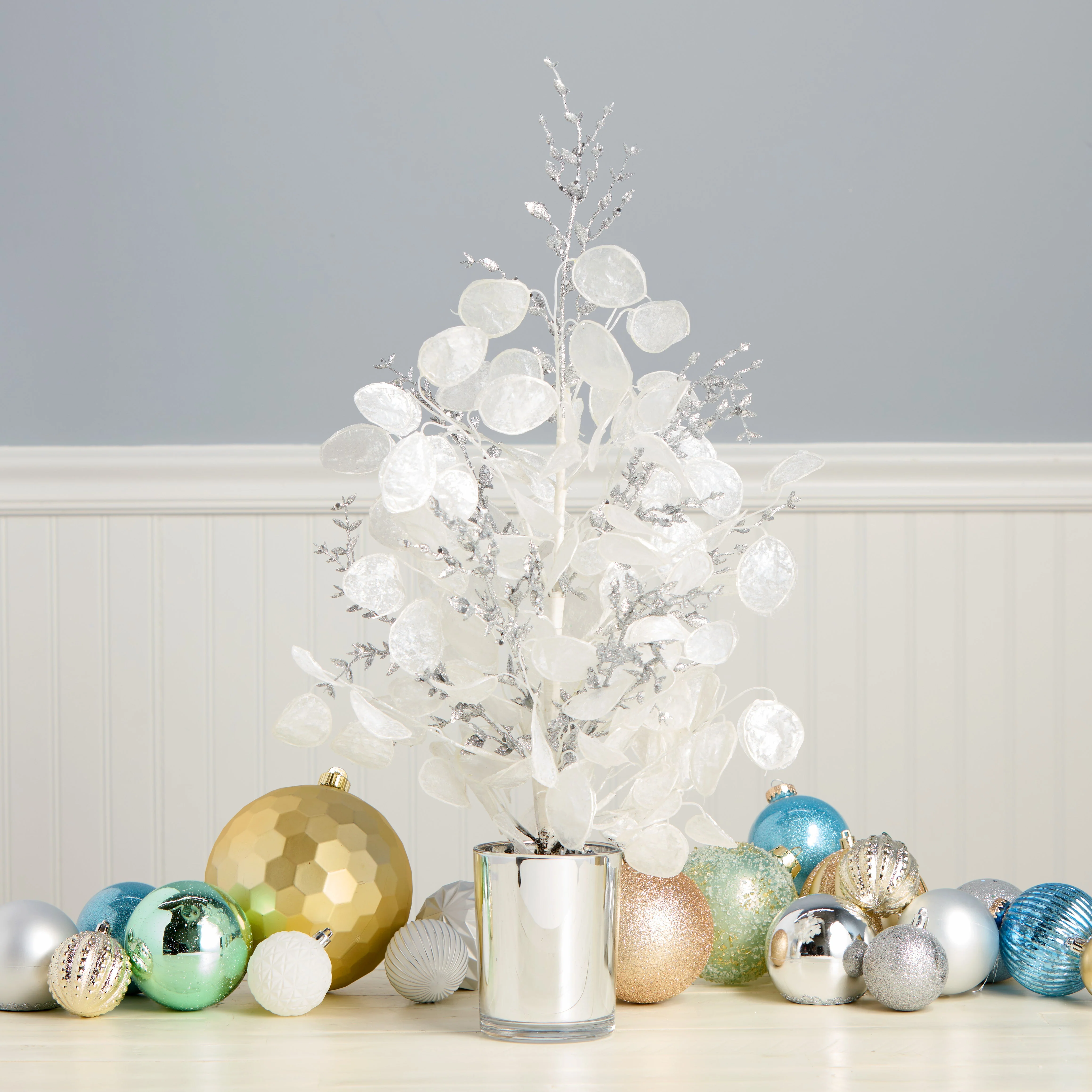 26in. White Frost White Tabletop Tree - Image 2