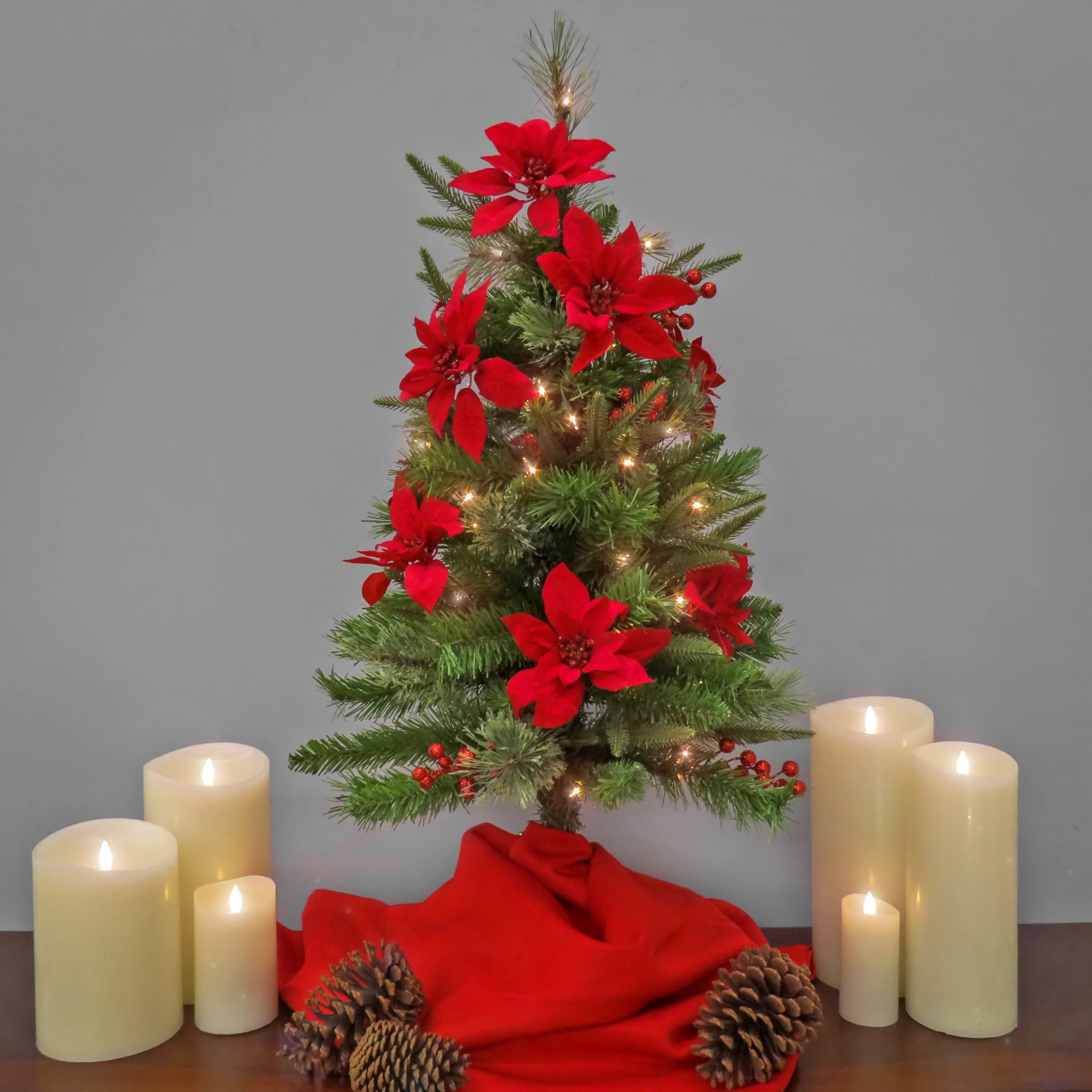 3 ft. Pre-Lit Colonial Pencil Slim Tree with Clear Lights, Plug-In - Image 2