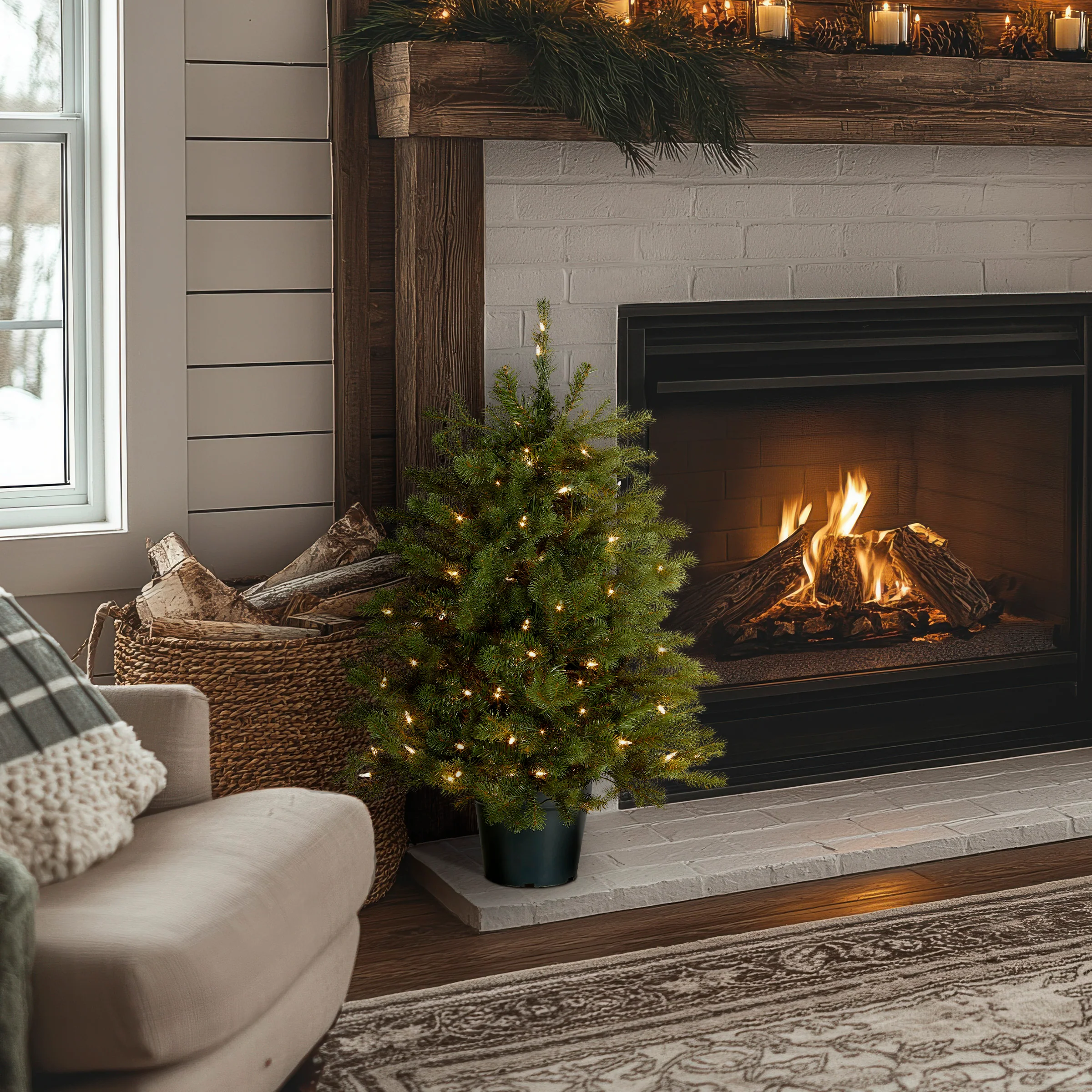 3 ft. Pre-Lit Hampton Spruce Tree with Clear Lights, Plug-In - Image 2
