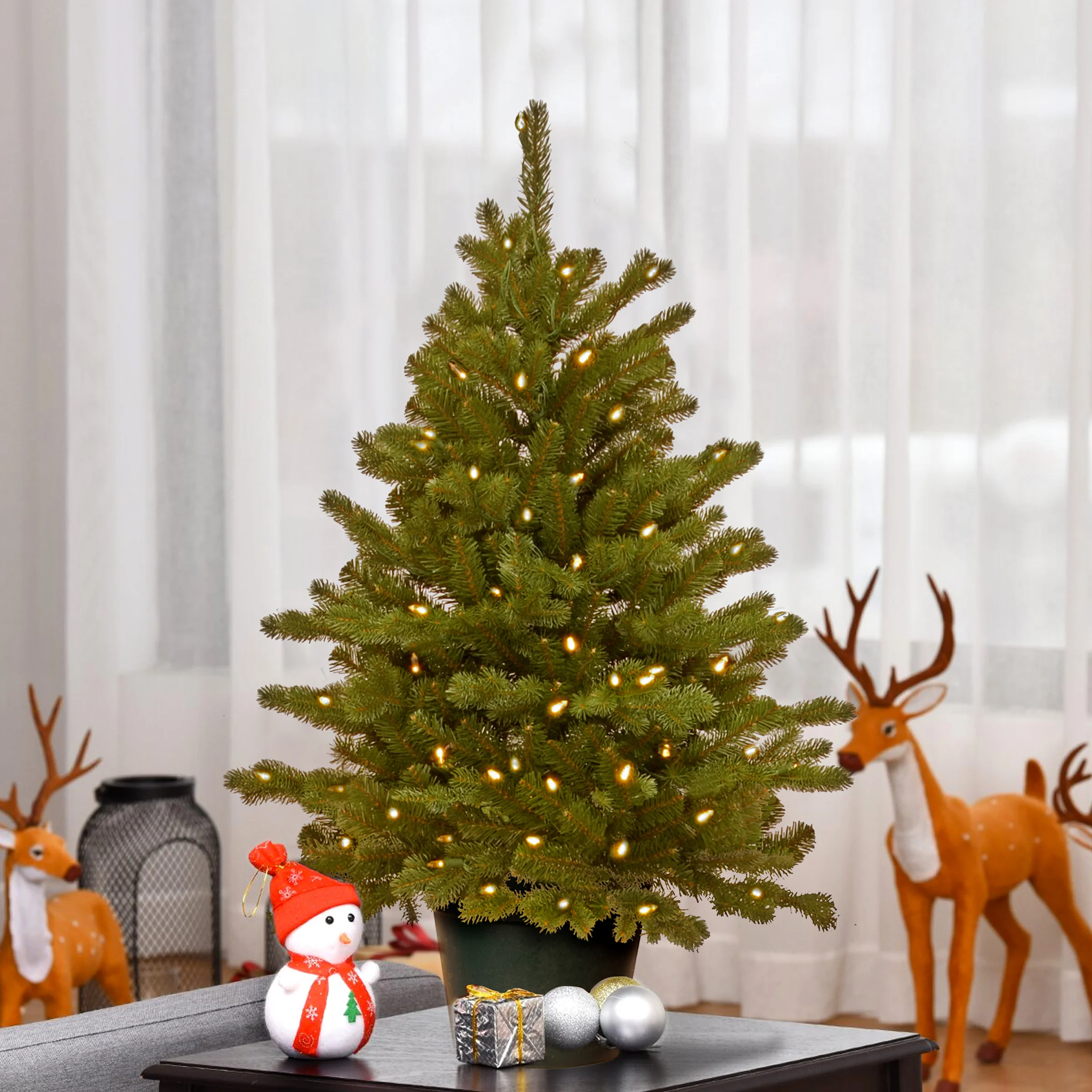 3 ft. Pre-Lit Hampton Spruce Tree with Clear Lights, Plug-In - Image 3