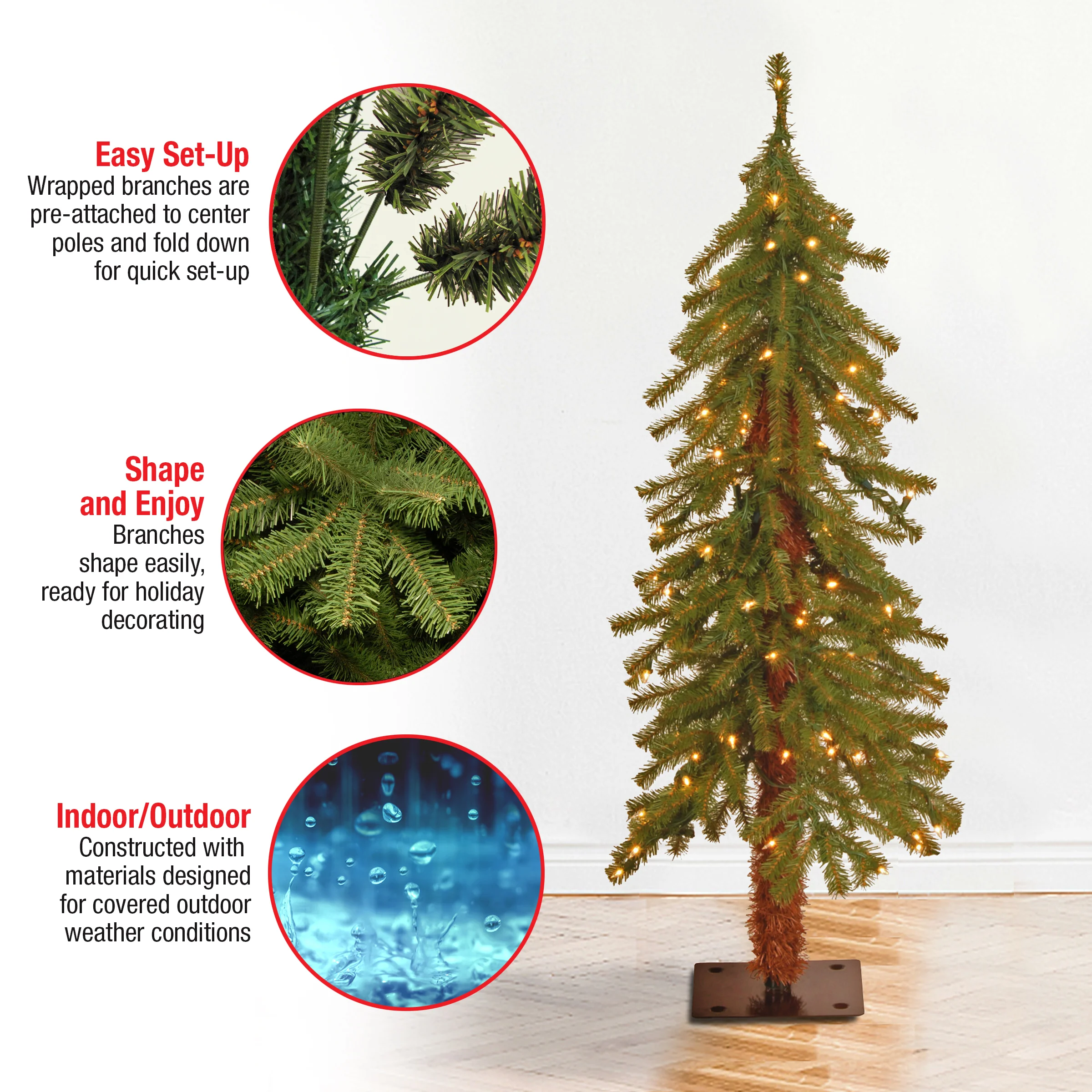 3 ft. Pre-Lit Hickory Cedar Tree with Clear Lights, Plug-In - Image 5