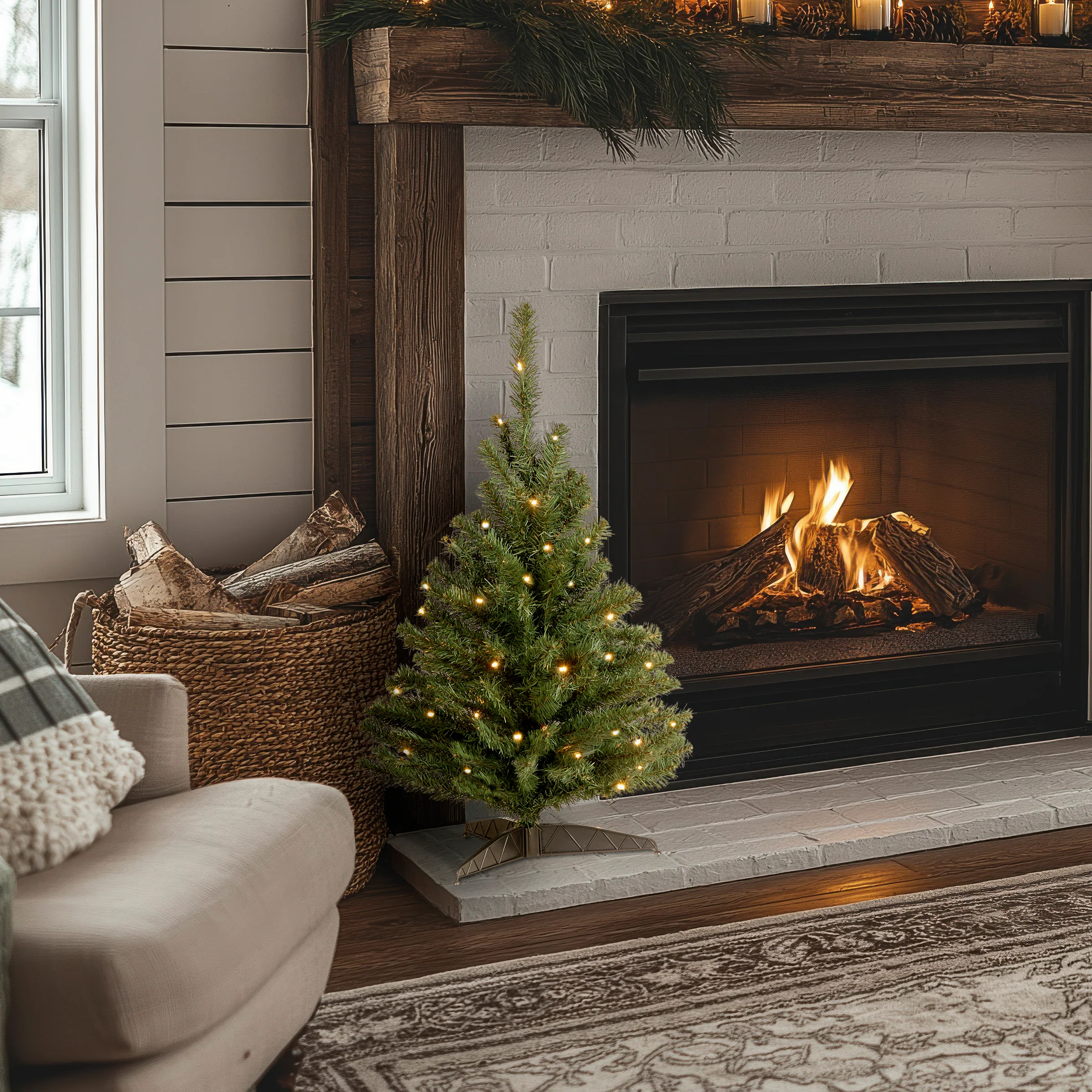 3 ft. Pre-Lit Kincaid Spruce Tree with Clear Lights, Plug-In - Image 2