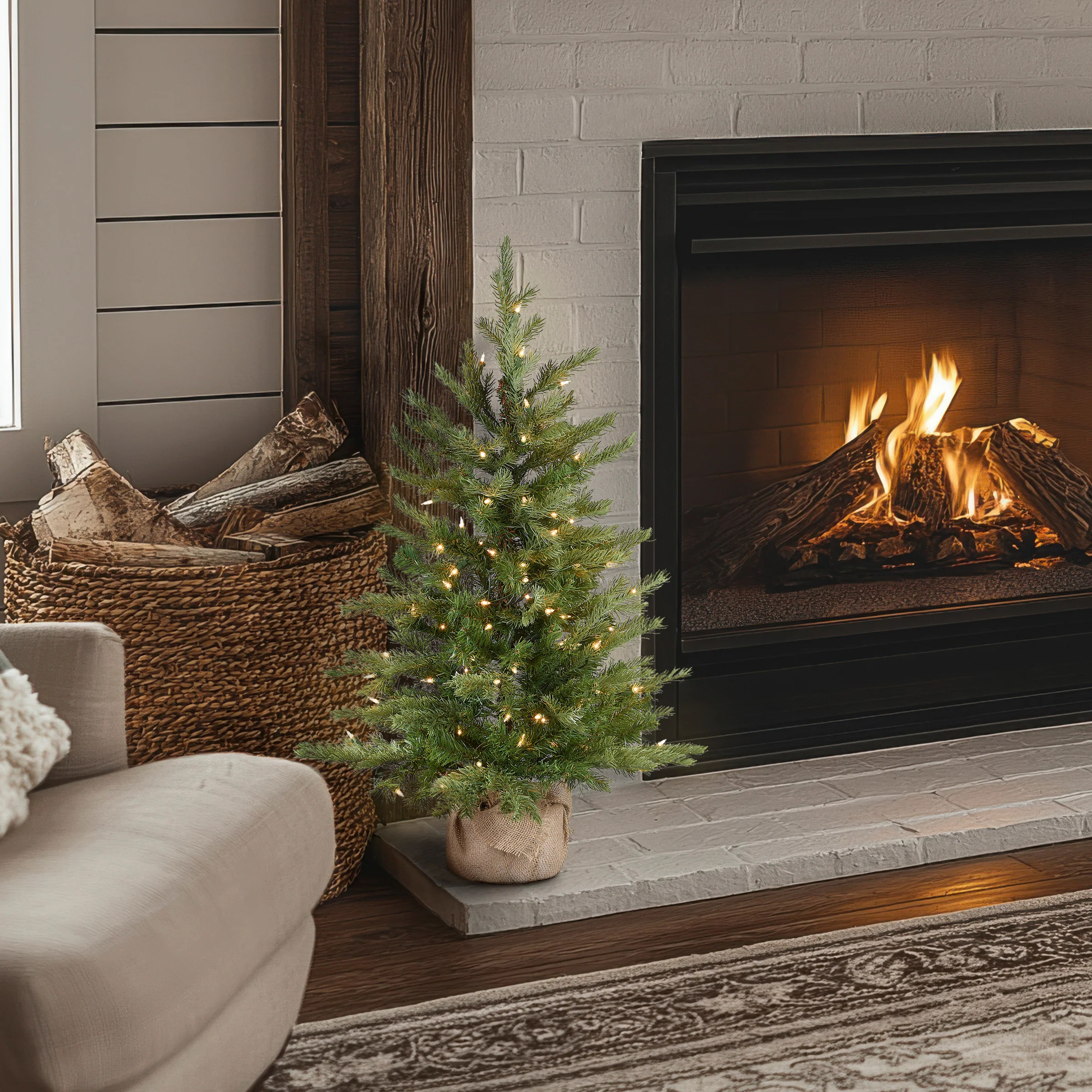 3 ft. Pre-Lit Nordic Spruce Tree with Clear Lights, Plug-In - Image 2