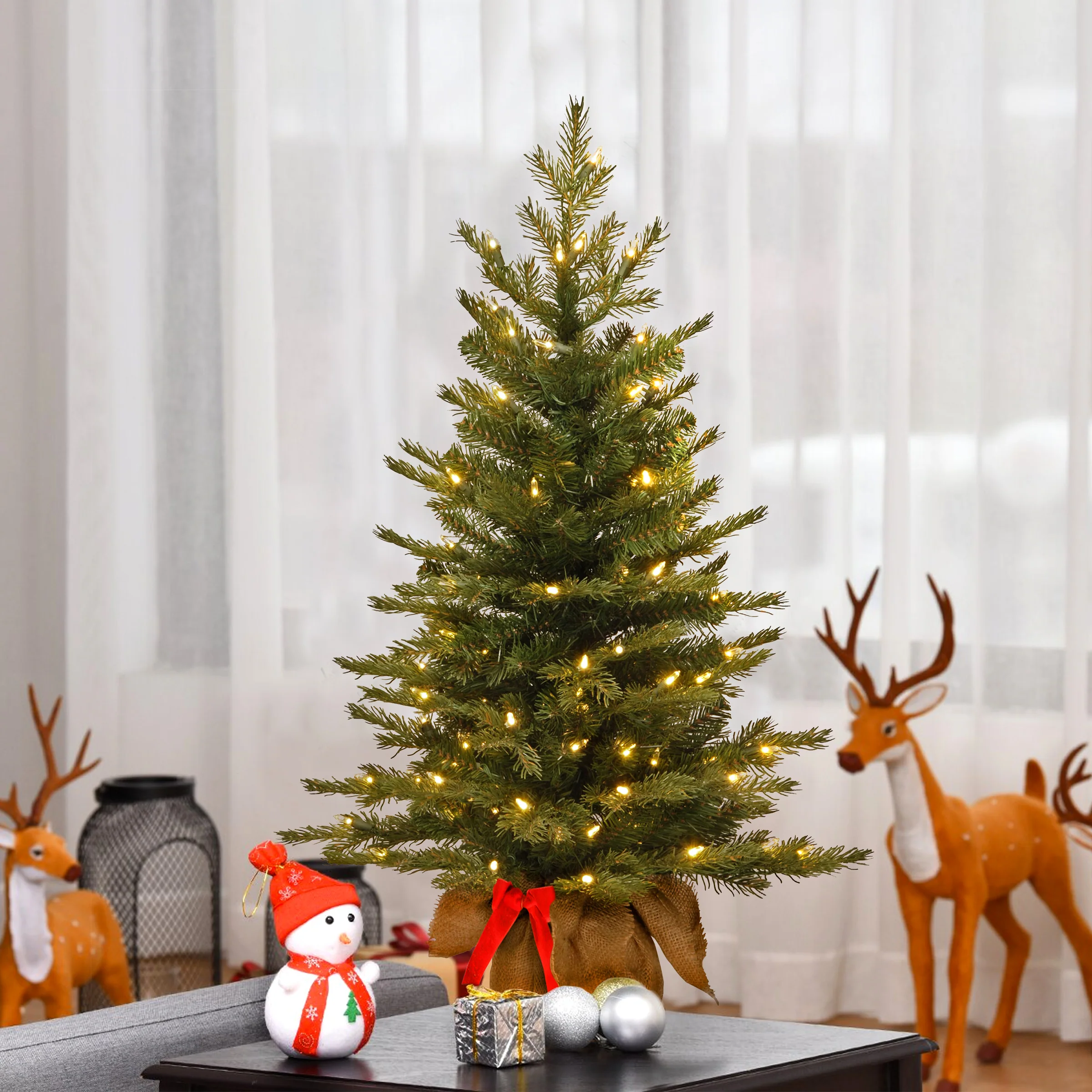3 ft. Pre-Lit Nordic Spruce Tree with LED Lights - Image 6