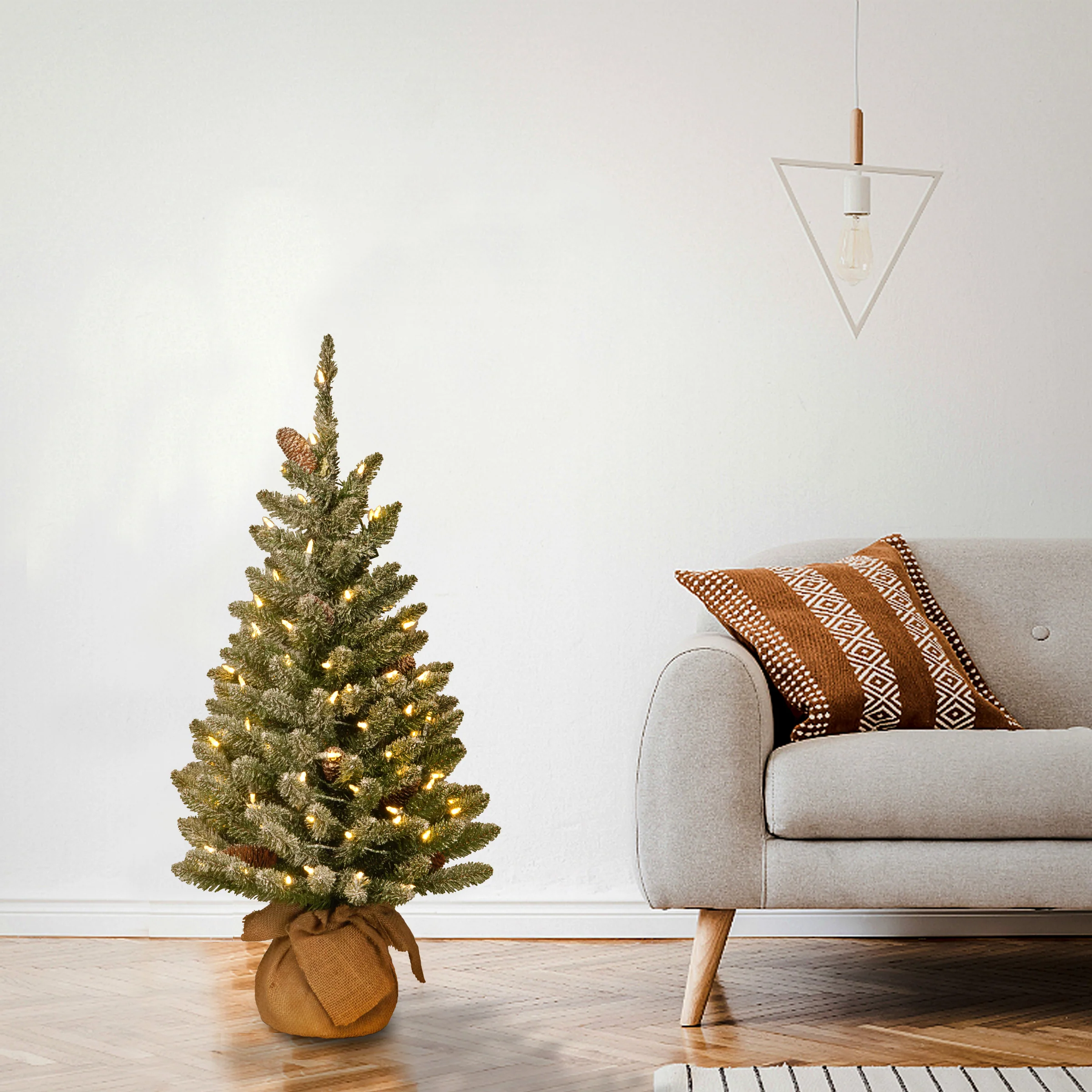 3 ft. Pre-Lit Snowy Concolor Fir Tree with LED Lights - Image 5