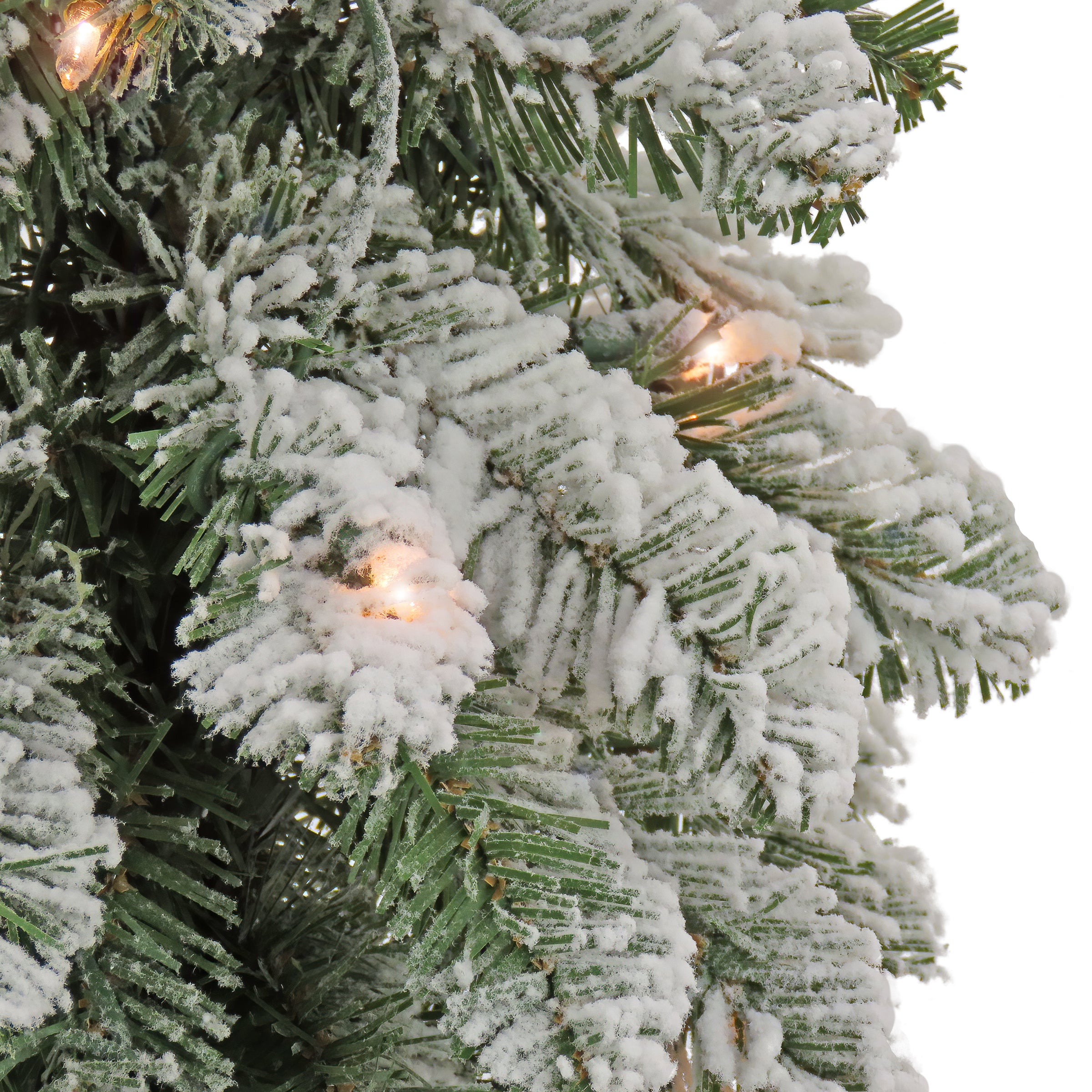 3 ft. Pre-Lit Snowy Downswept Forestree Tree with Clear Lights - Image 3