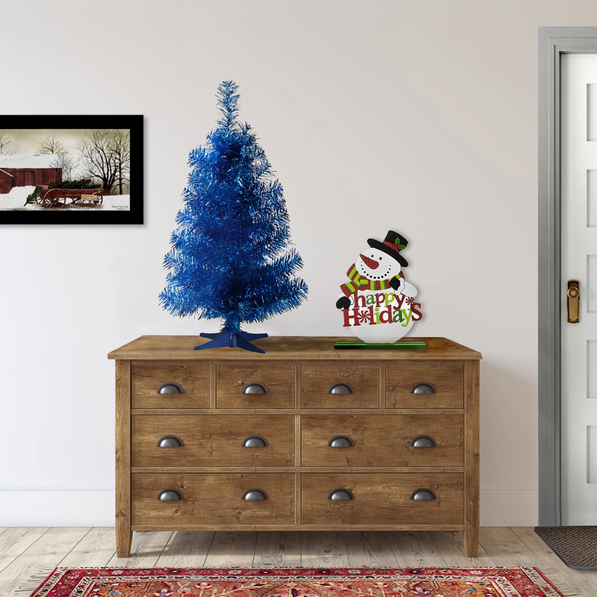 3 ft. Tinsel Collection Blue Tree - Image 2