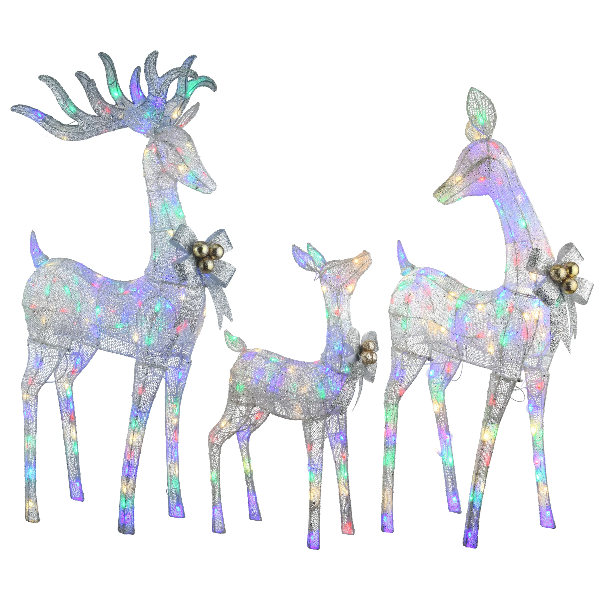 3-Piece Deer Family with LED Lights