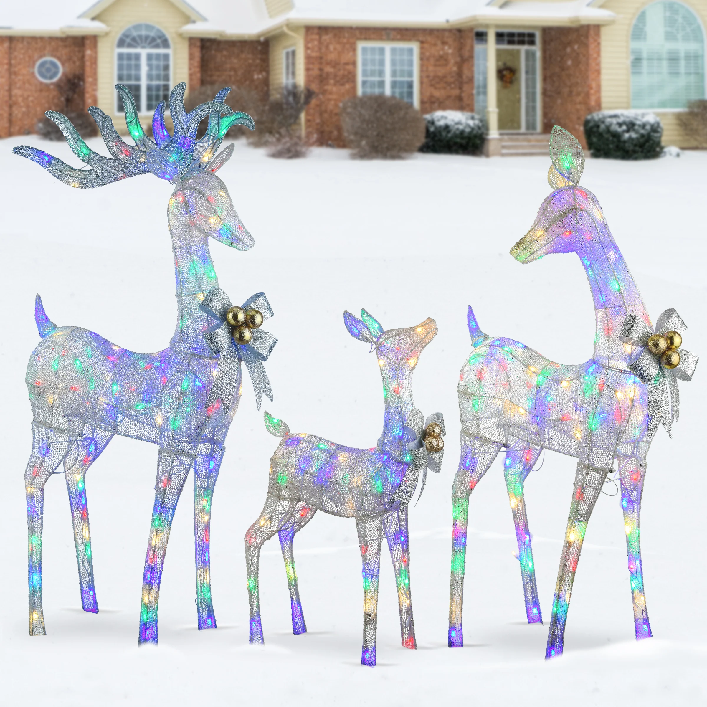 3-Piece Deer Family with LED Lights - Image 2