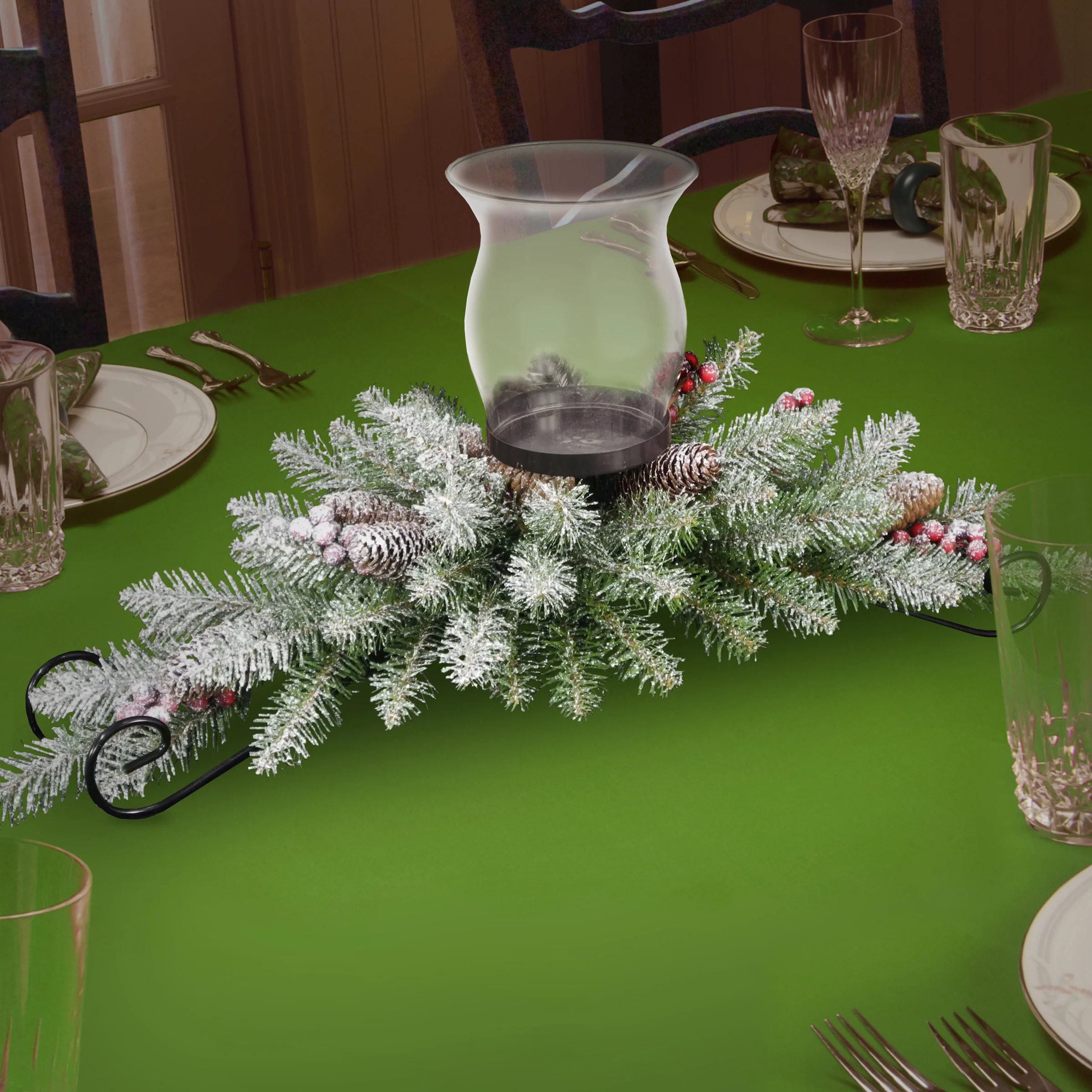 30 in. Dunhill Fir Centerpiece and Candle Holder - Image 2