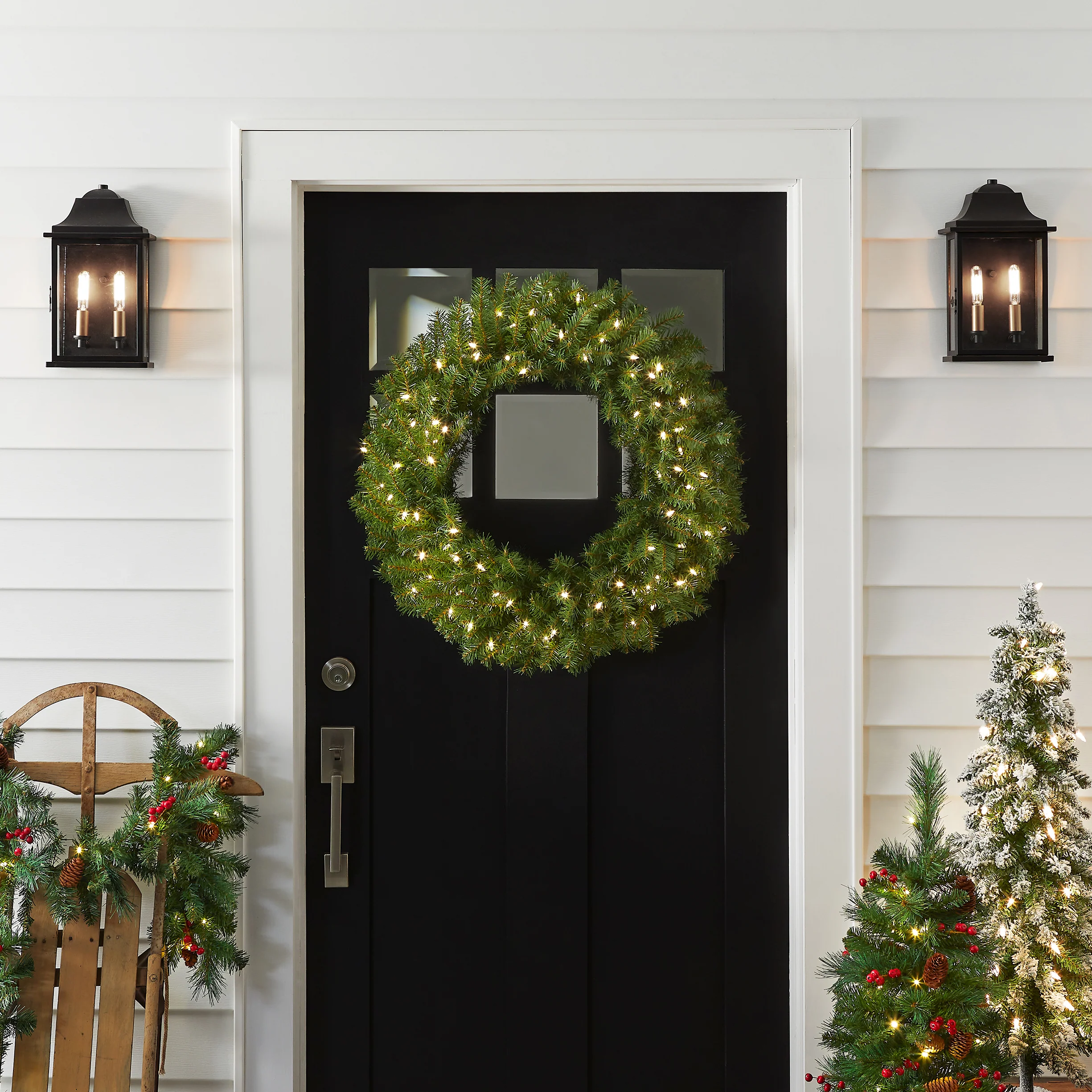 30 in. Pre-Lit Norwood Fir Wreath with LED Lights - Image 2