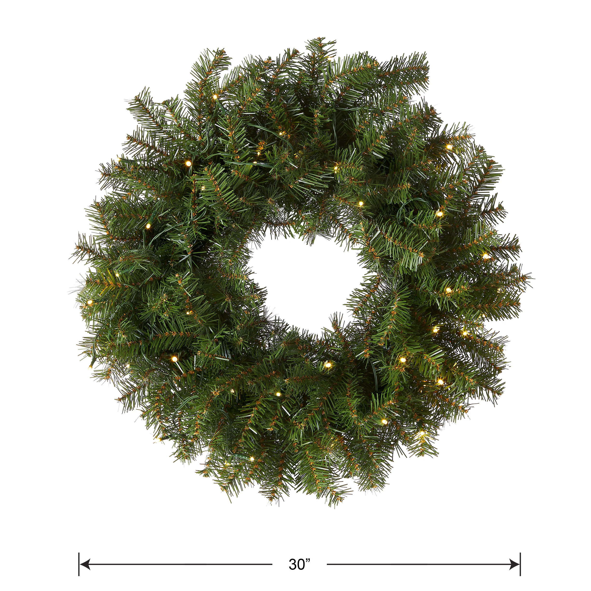 30 in. Pre-Lit Norwood Fir Wreath with LED Lights - Image 5