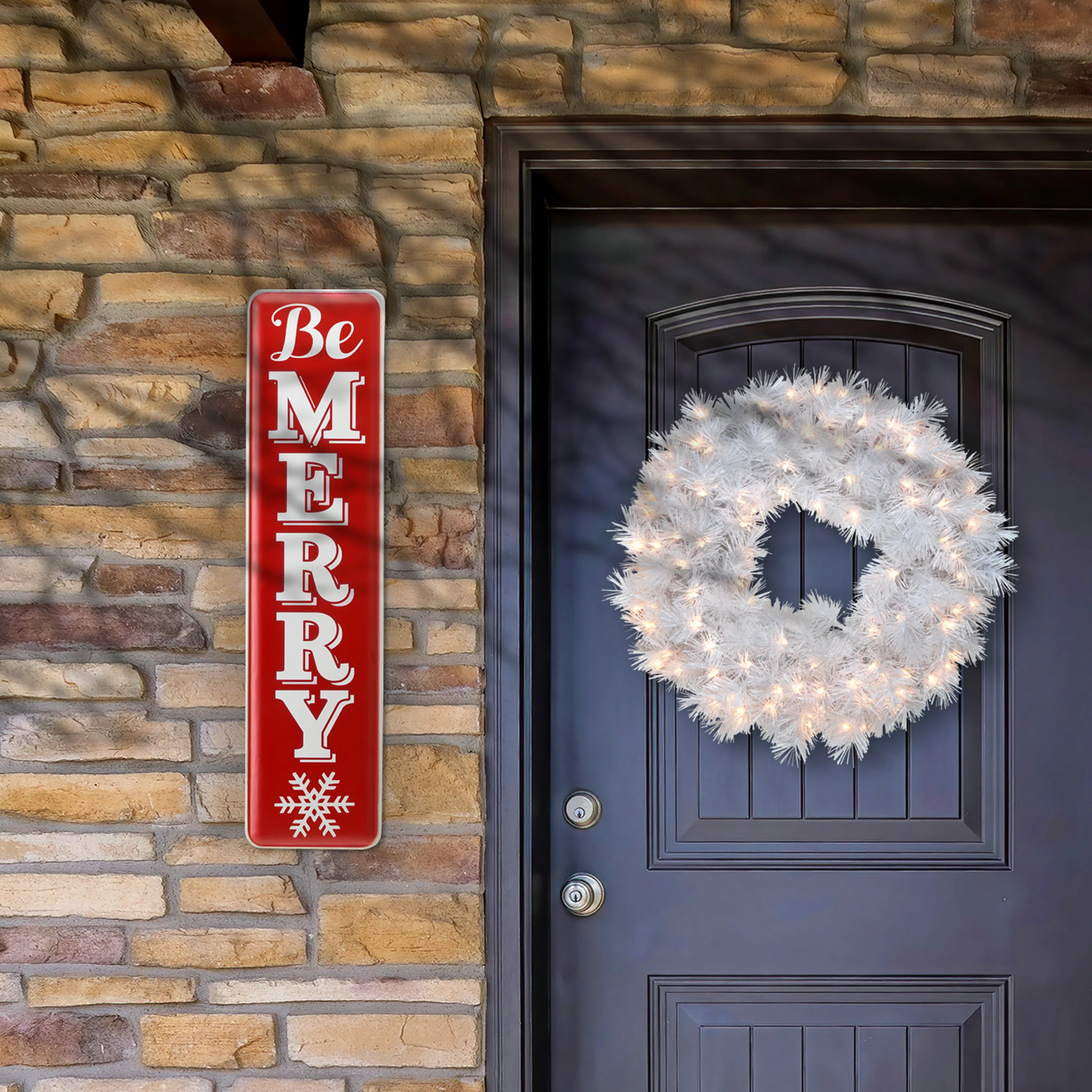 31 in. Be Merry Holiday Wall Sign - Image 2
