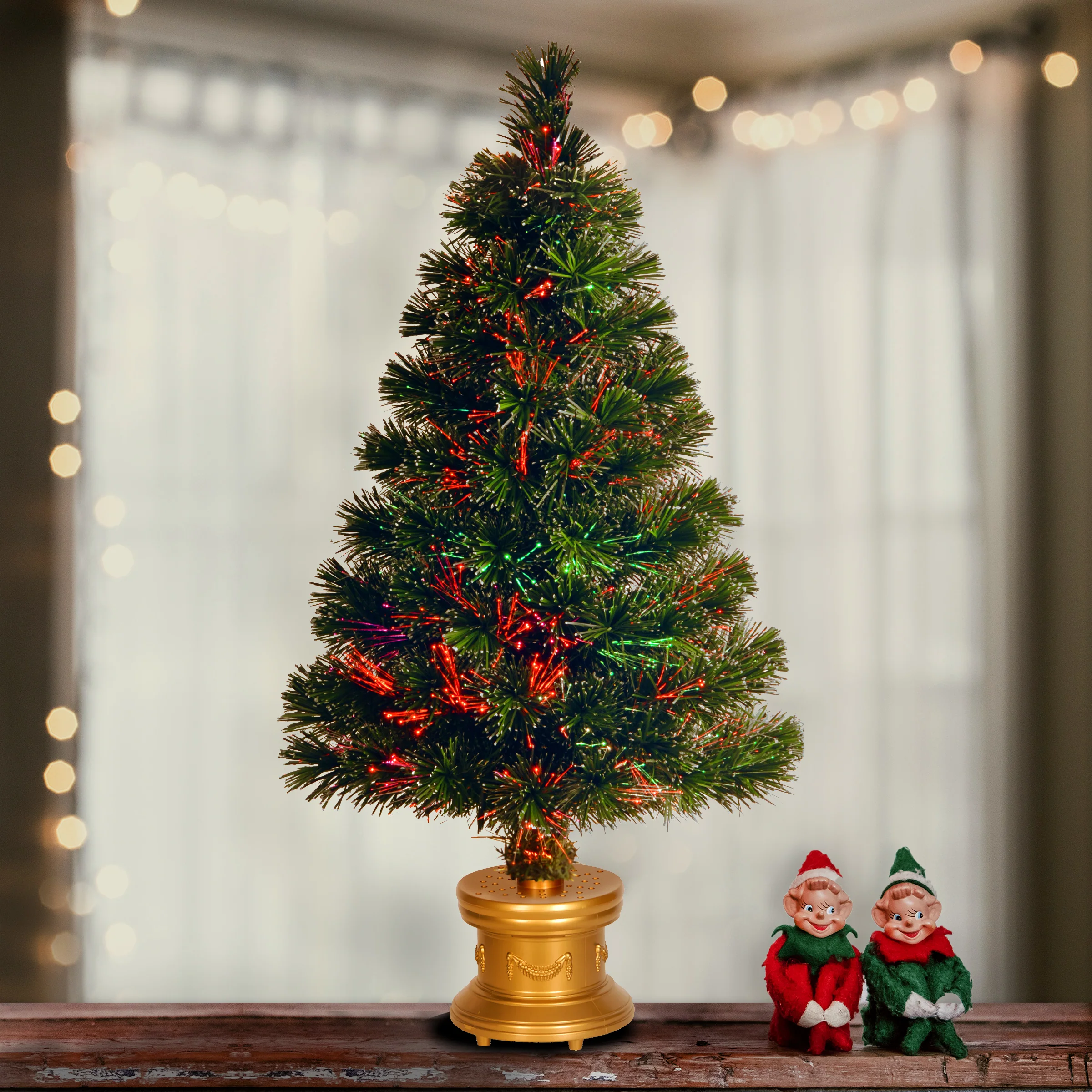 32 in. Pre-Lit Fiber Optic Evergreen Firework Tree - Image 2