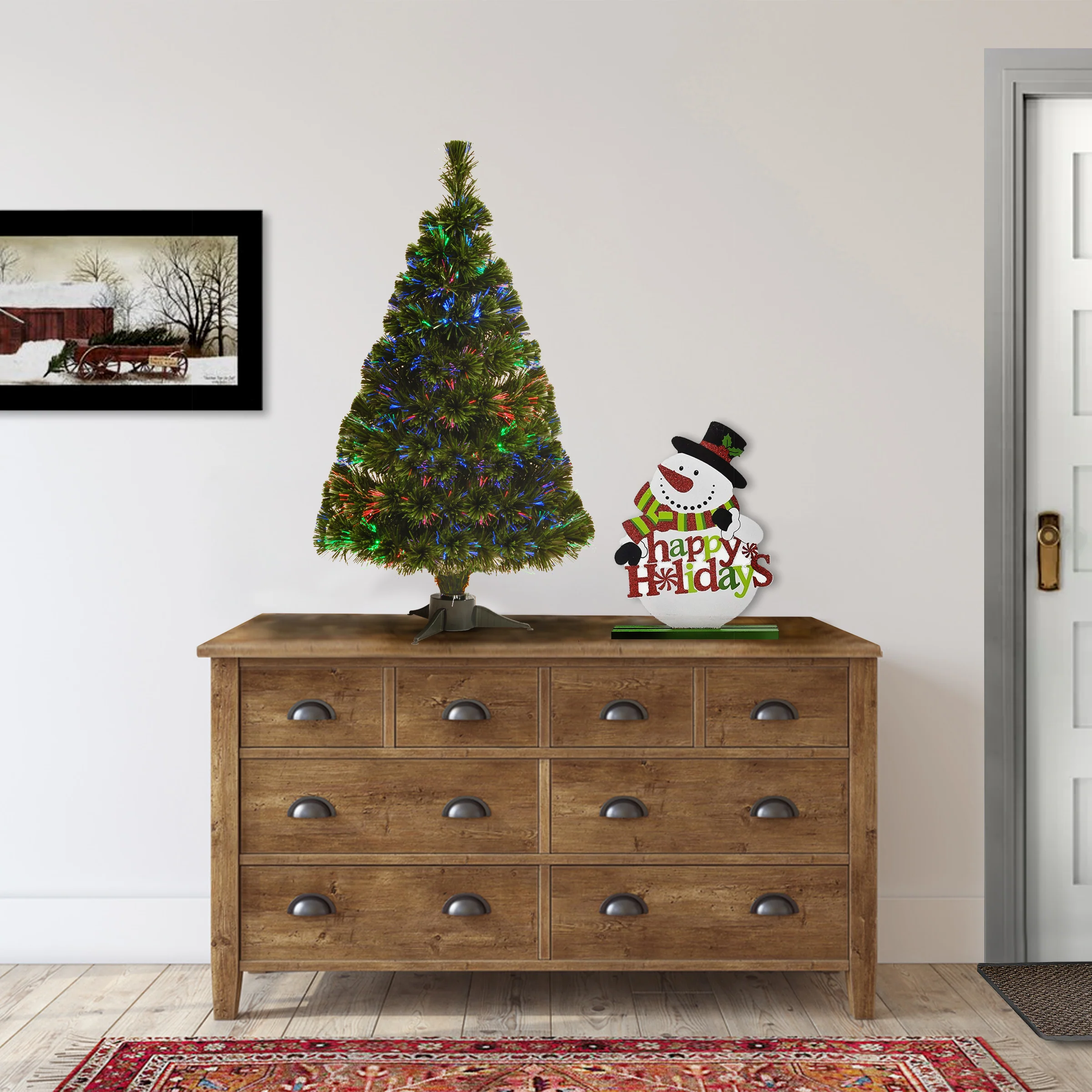 32 in. Pre-Lit Fiber Optic Ice Tree - Image 2