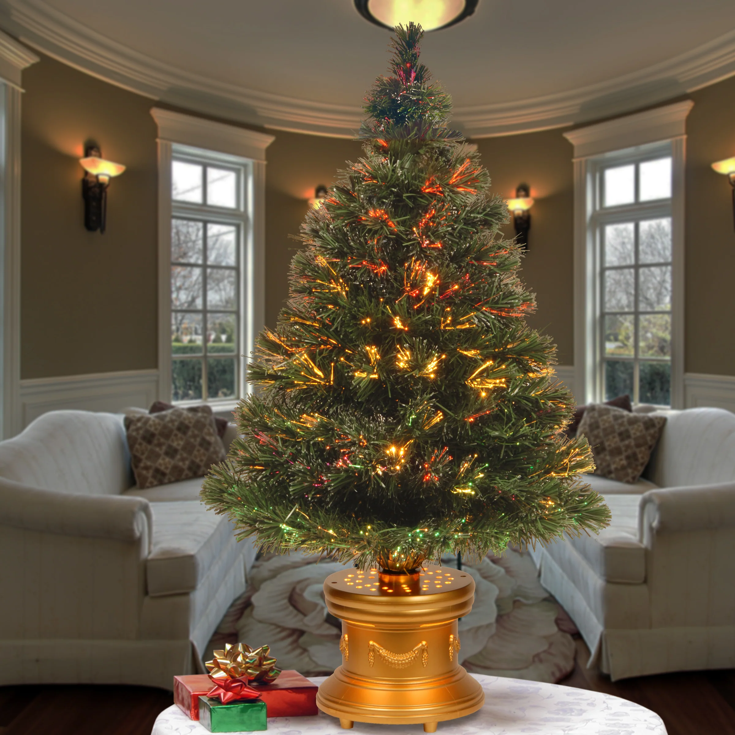 36 in. Pre-Lit Fiber Optic Evergreen Firework Tree - Image 2