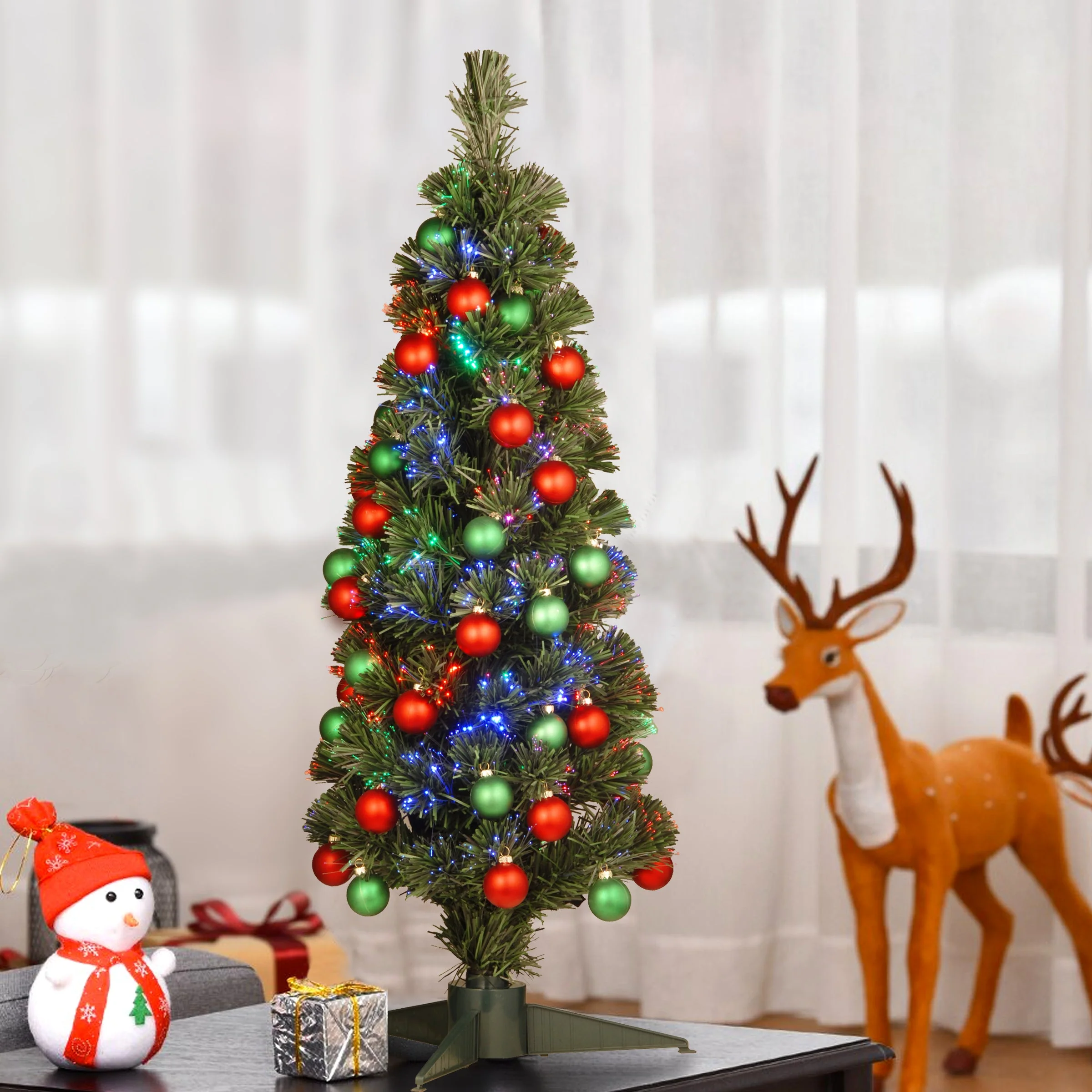 36 in. Pre-Lit Fiber Optic Fireworks Ornament Tree, Plug-In - Image 3