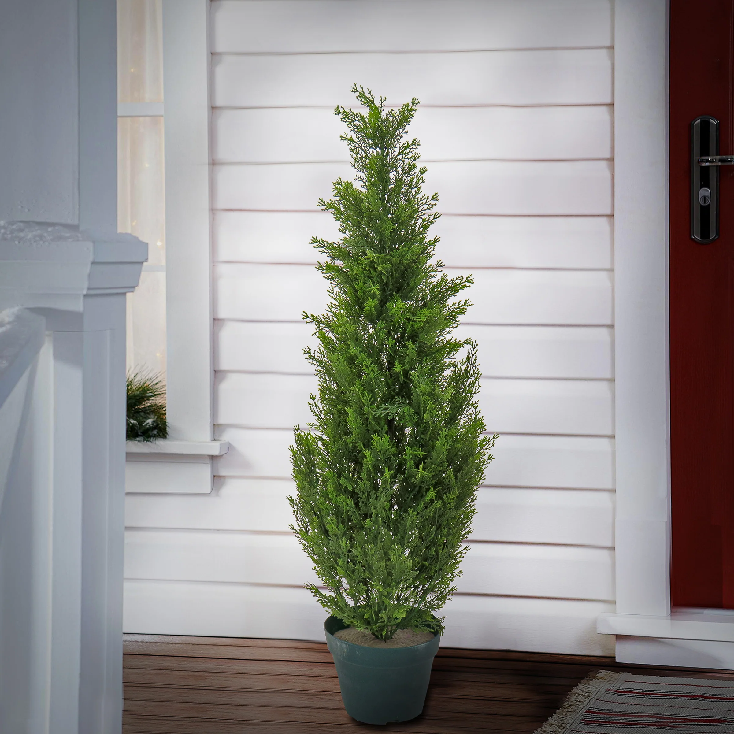 38 in. Cedar Topiary Tree in Dark Green Round Growers Pot - Image 2