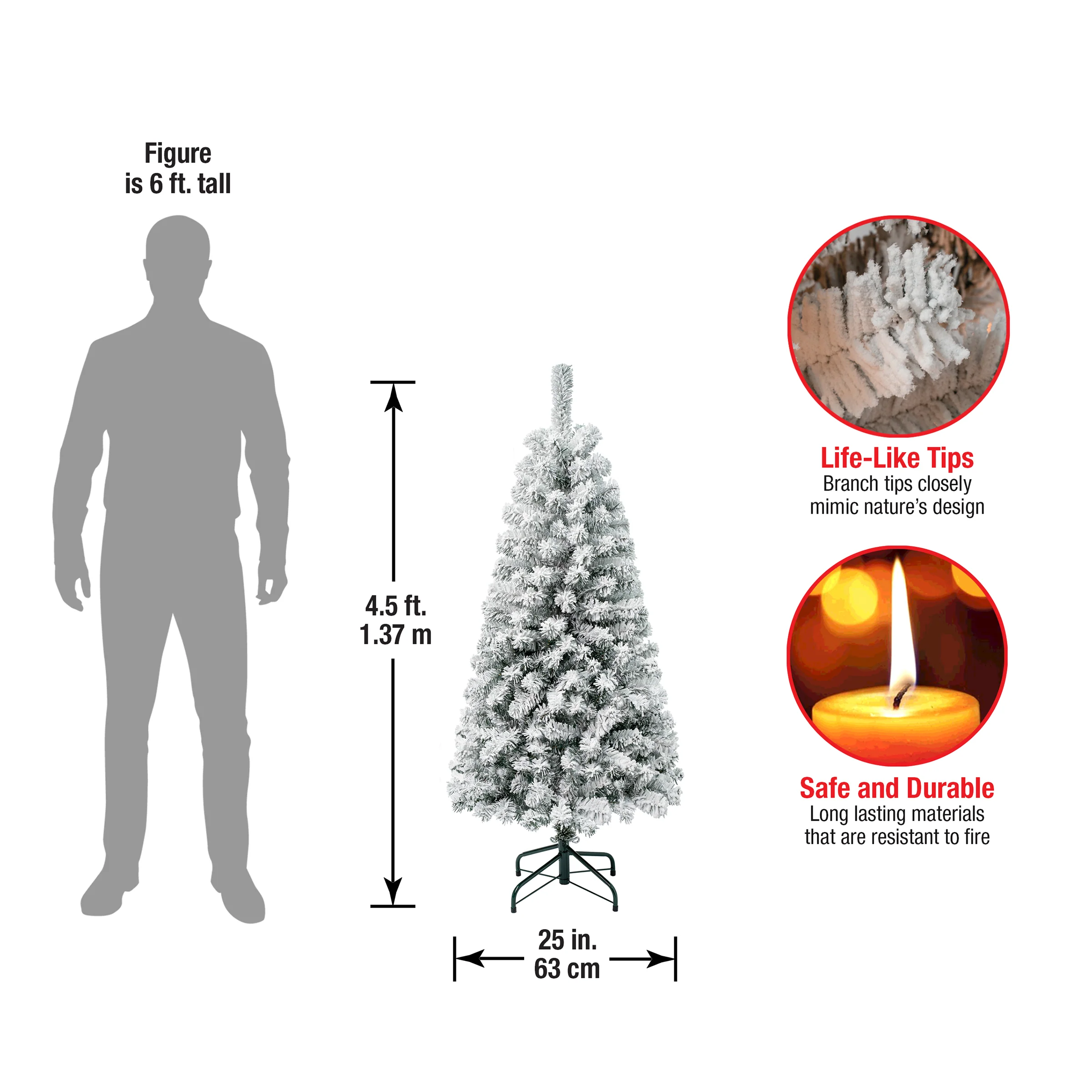 4.5 ft. Acacia Flocked Tree - Image 4