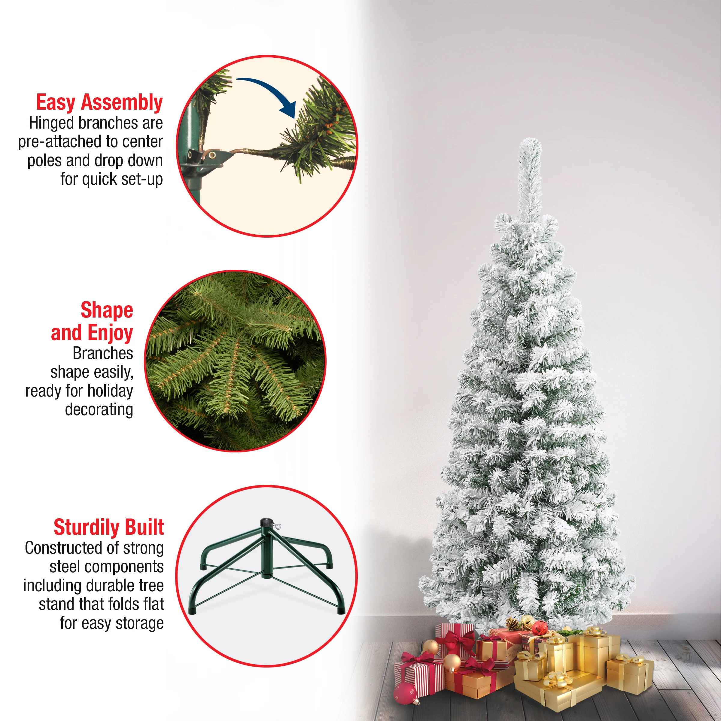 4.5 ft. Acacia Pencil Slim Flocked Tree - Image 5