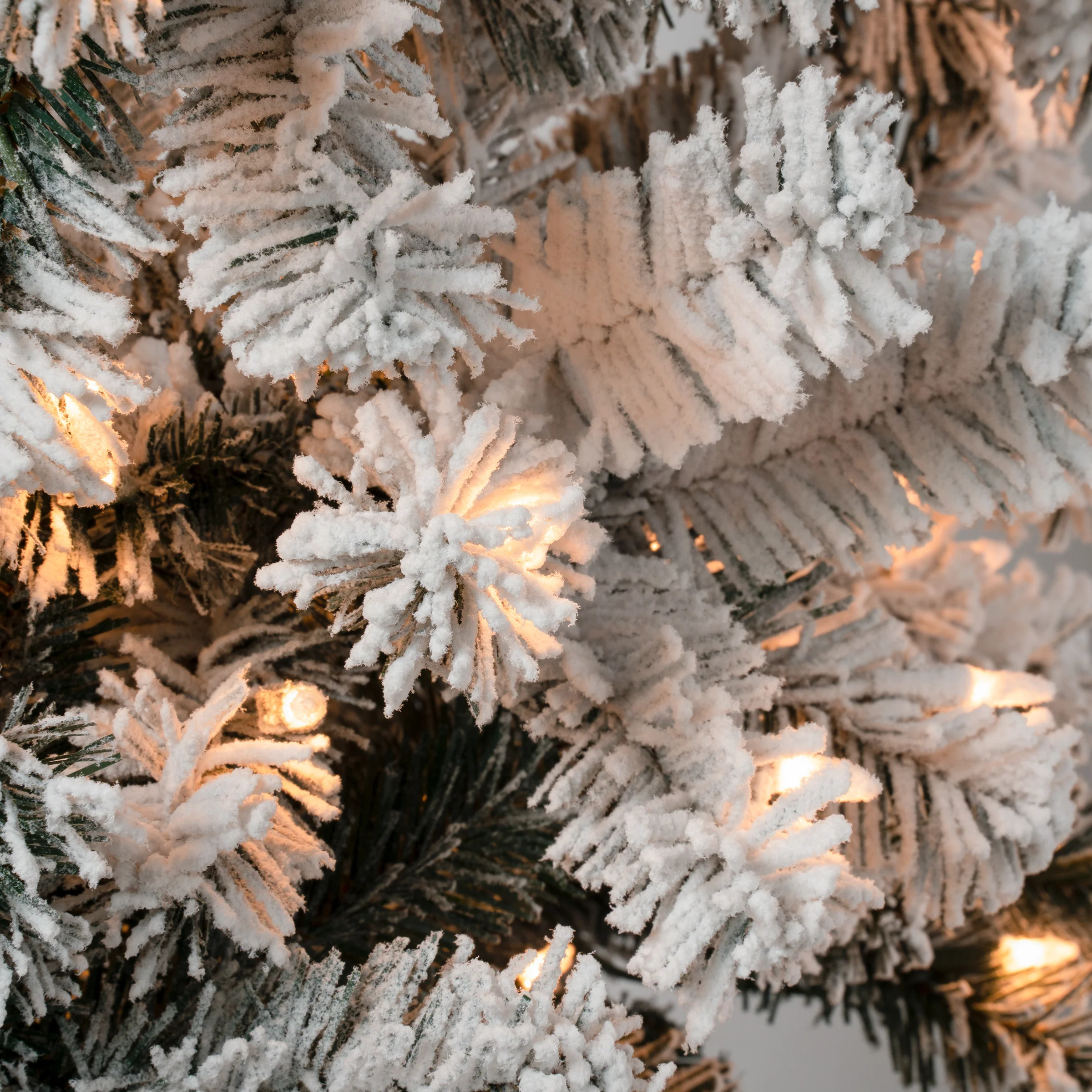 4.5 ft. Pre-Lit Acacia Pencil Slim Flocked Tree with Clear Lights, Plug-In - Image 3