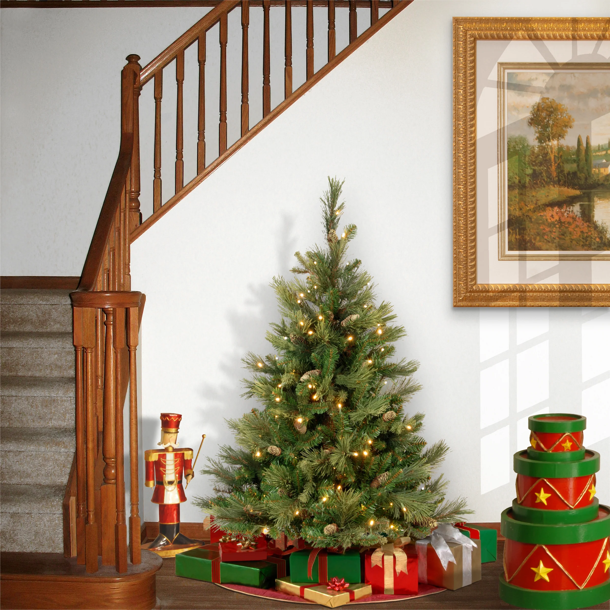 4.5 ft. Pre-Lit Carolina Pine Tree with Clear Lights - Image 2