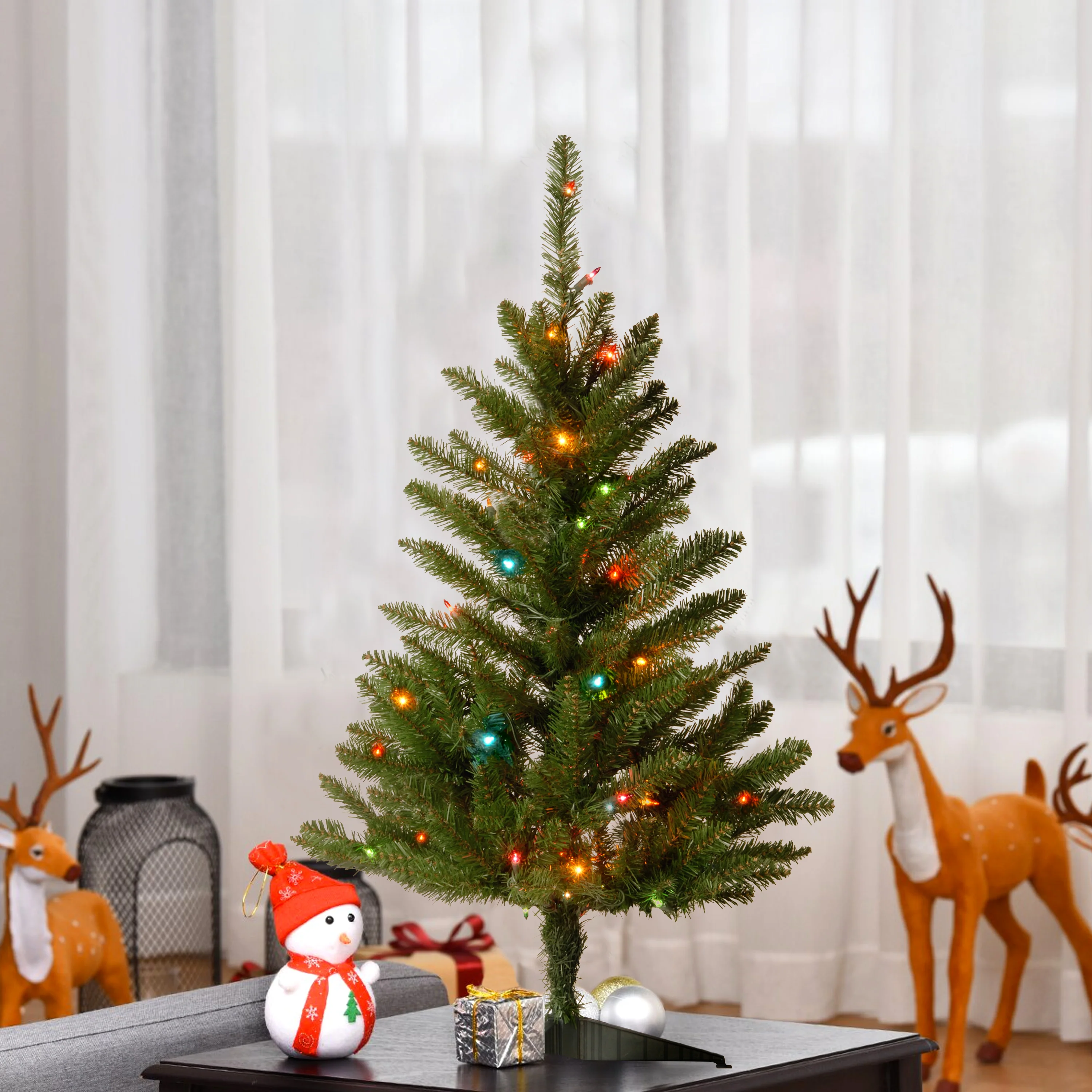 3 ft. Kingswood Fir Tree with Multicolor Lights - Image 2