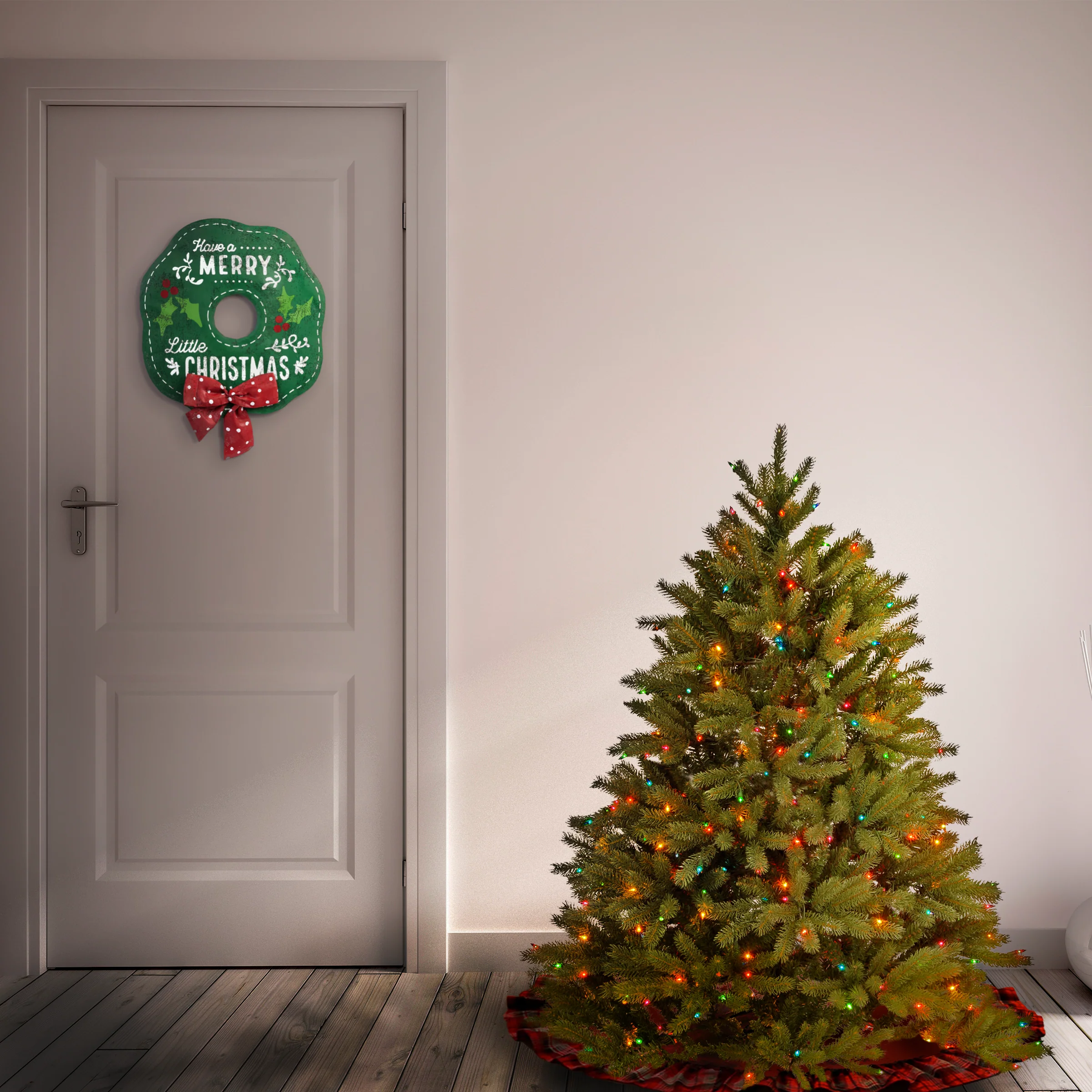 4.5 ft. Pre-Lit Jersey Fraser Fir Tree with Multicolor Lights - Image 2