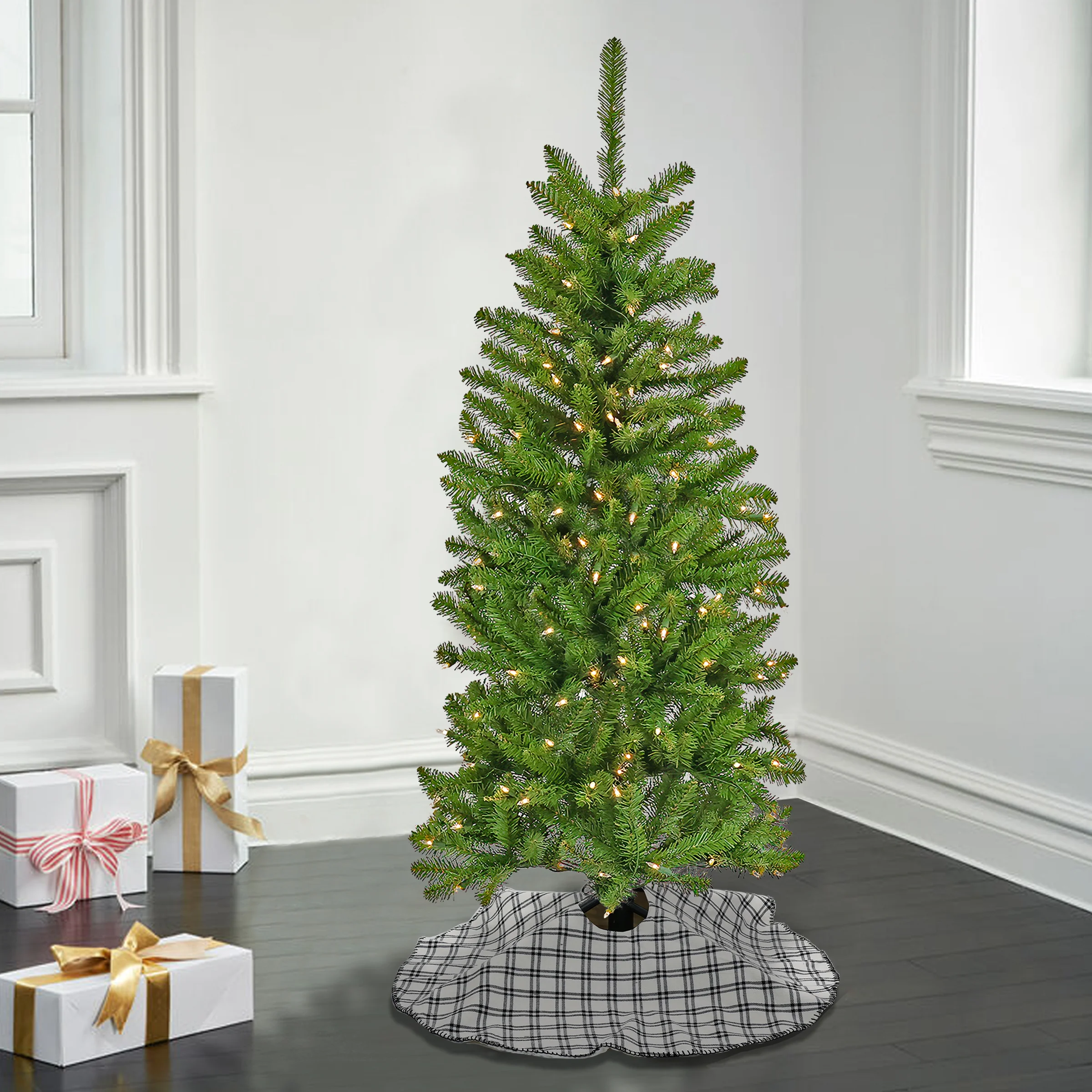 4.5 ft. Pre-Lit Kingswood Fir Pencil Tree with Clear Lights, Plug-In - Image 7