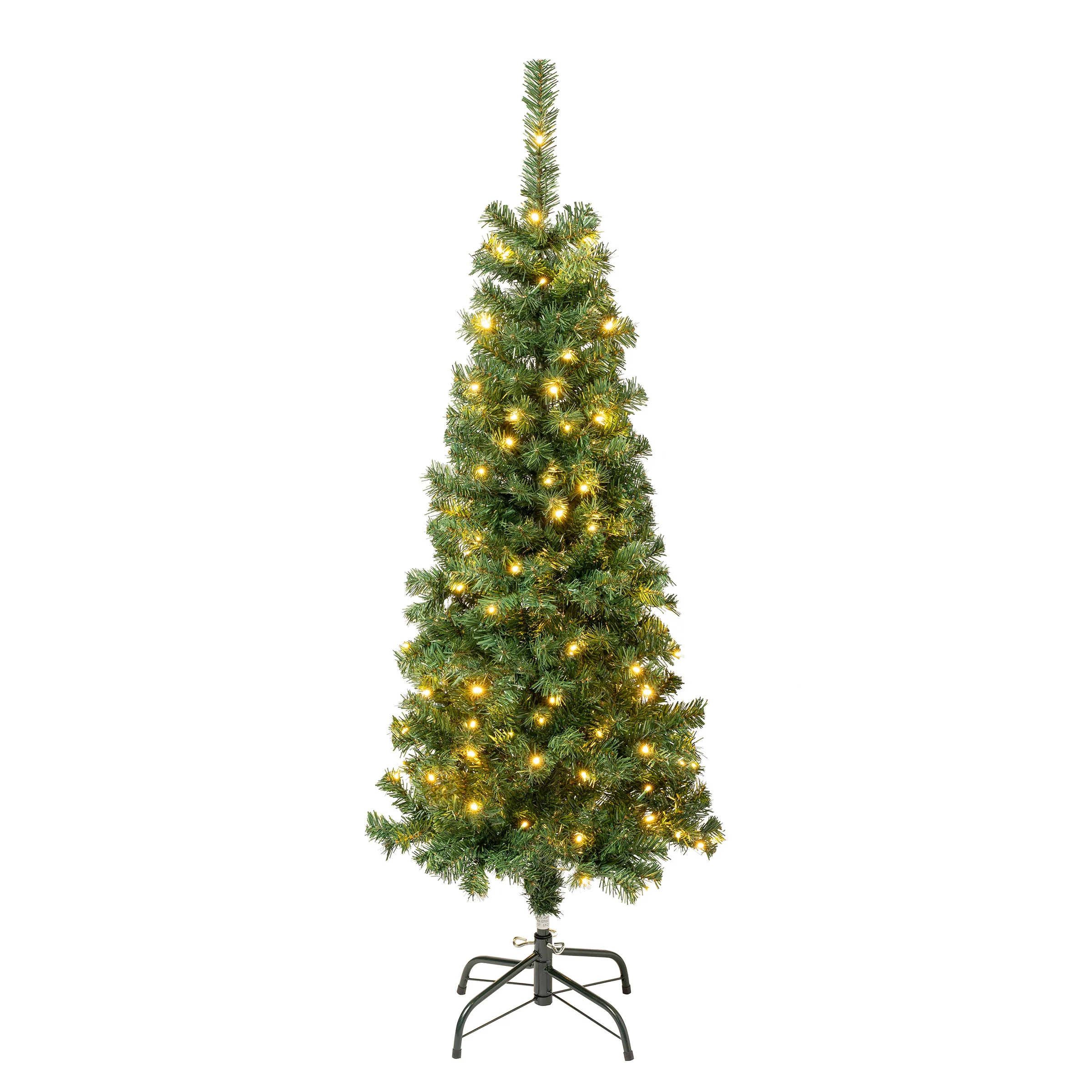 4.5 ft. Pre-lit Linden Spruce Wrapped Tree with Warm White LED Lights, Plug-In - Image 3